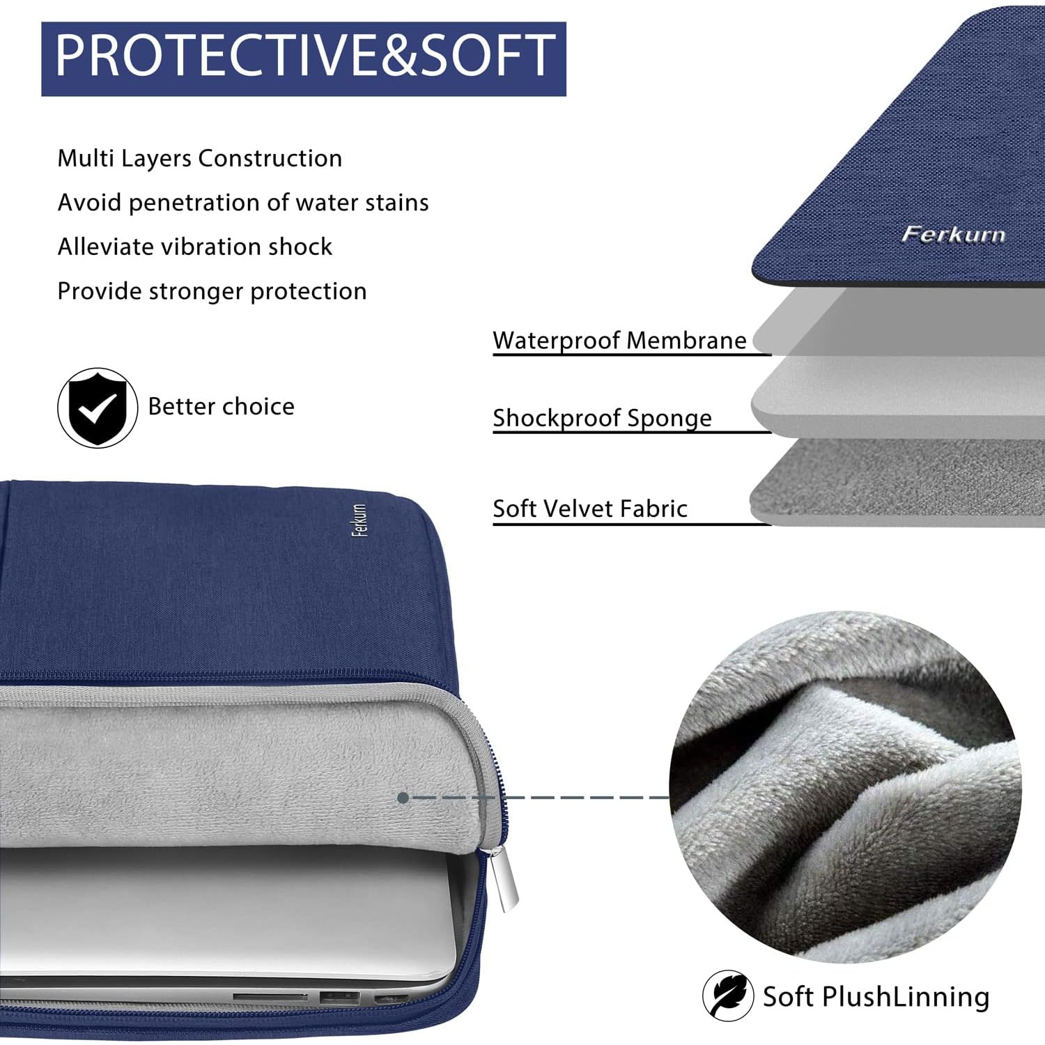 Housse pour portable Étui pour Chromebook Compatible avec MacBook Air/Pro, iPad, Surface Pro, Acer, HP Dell