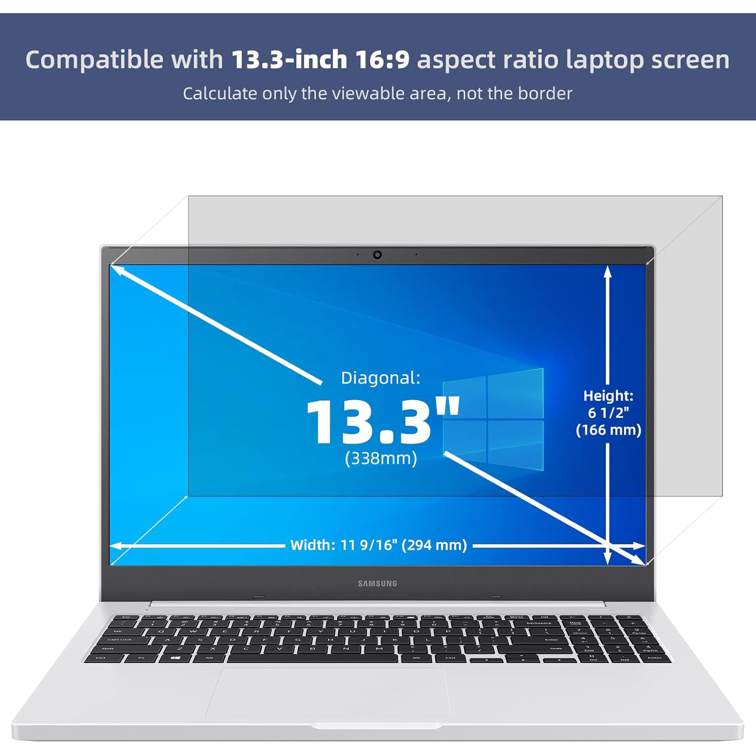 Écran de confidentialité pour portable de 13,3 po, filtre de confidentialité anti-lumière bleue antireflet, protecteur d'écran 13 po