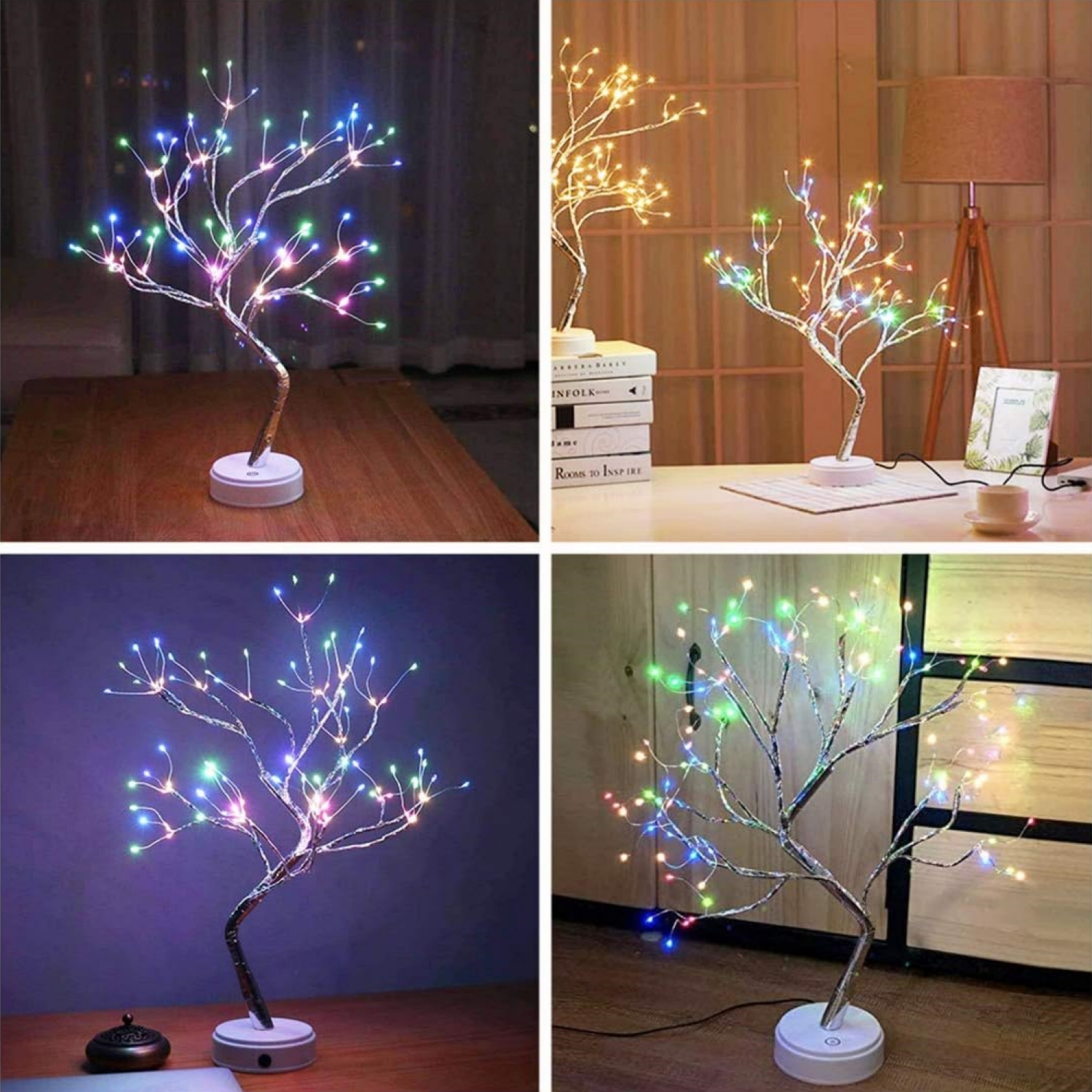 20" 108 LED Tabletop Bonsai Tree Light, Sparkly Fairy Spirit Tree Lights, Battery/USB Operated, DIY Artificial Tree Lamp for Bedroom Desktop