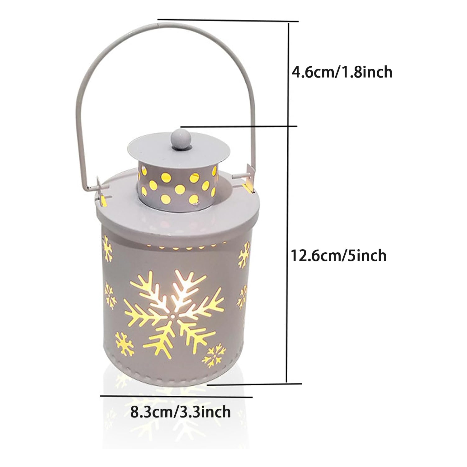 1 lanterne de Noël rétro avec petite lanterne à DEL en métal, décoration des Fêtes métallique rétro décorative – décoration intérieure de Noël