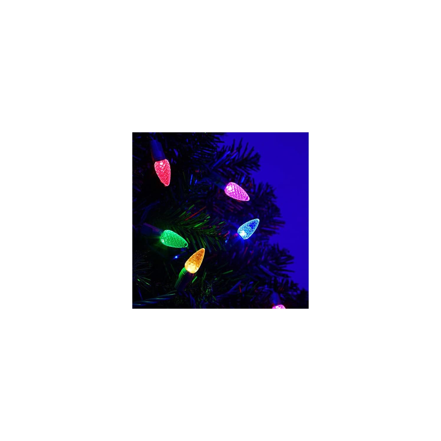 C6 Christmas Lights, 50 LED Strawberry String Lights, 18FT Multicolor C6 Lights, Fairy Lights