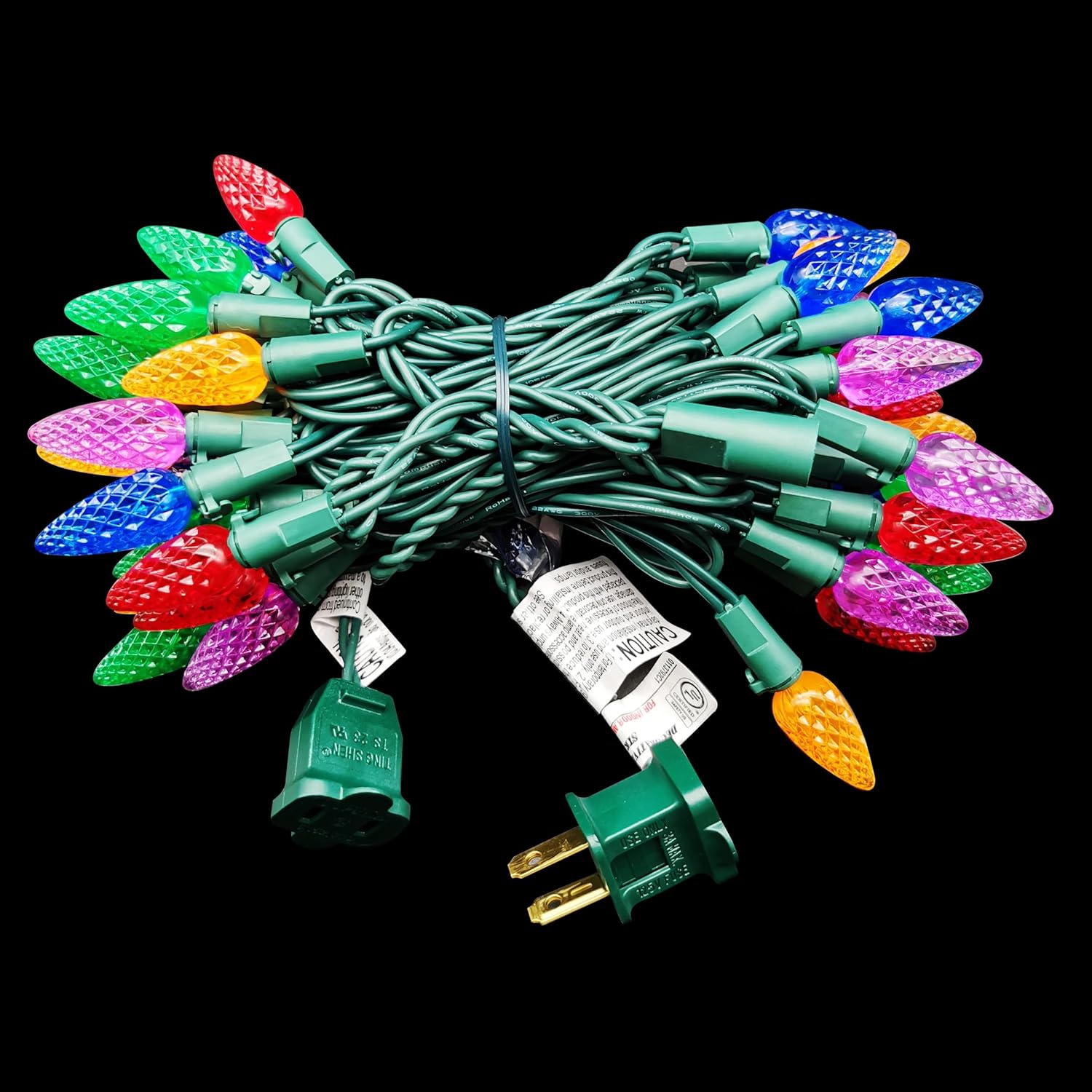 C6 Christmas Lights, 50 LED Strawberry String Lights, 18FT Multicolor C6 Lights, Fairy Lights