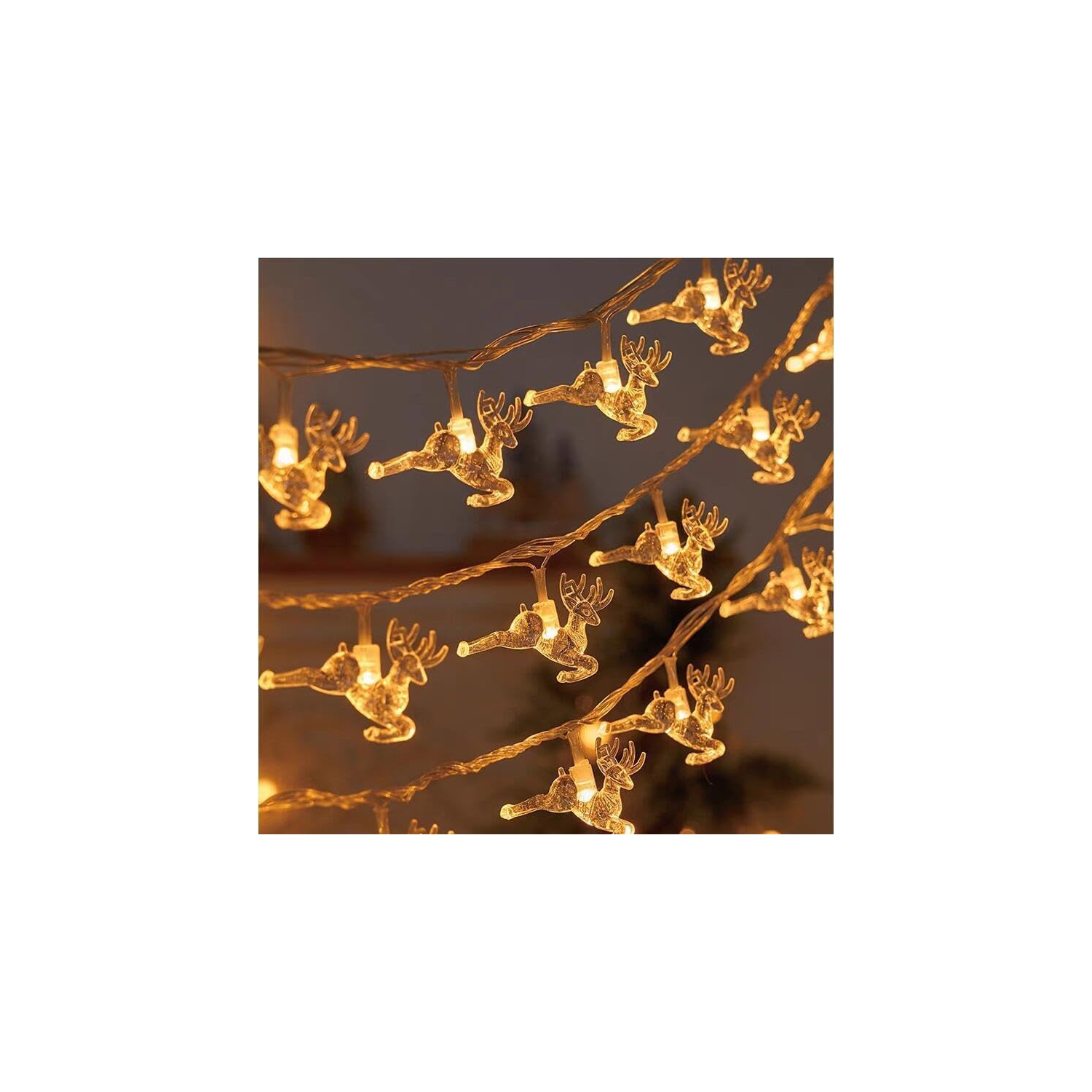 LED Christmas Lights String Snow elk Christmas Tree String Lights Christmas Decorated Small Colored Flashing Lights