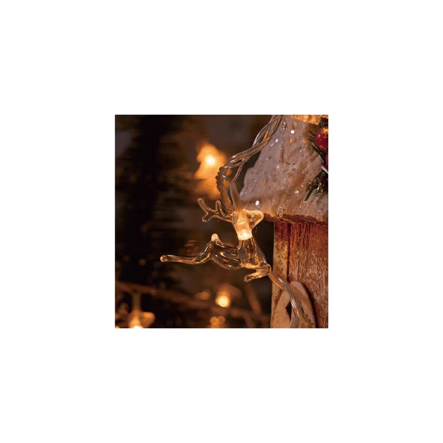 LED Christmas Lights String Snow elk Christmas Tree String Lights Christmas Decorated Small Colored Flashing Lights