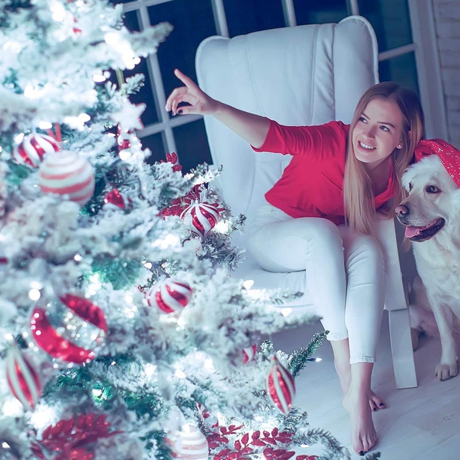 Christmas Lights, Snowflake String Lights 19.6 ft 40 LED Fairy Lights Battery Operated Waterproof for Xmas Garden Patio Bedroom Party Decor Indoor