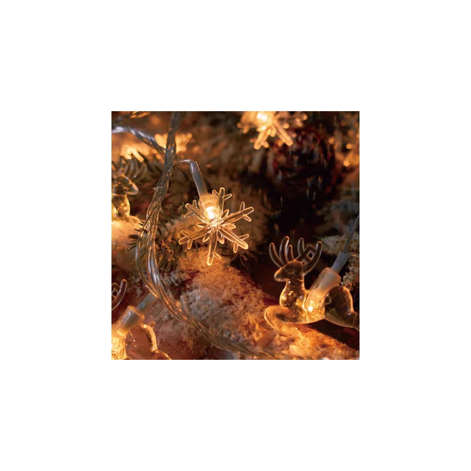 LED Christmas Lights String Snow elk Christmas tree String Lights Christmas decorated small colored flashing lights