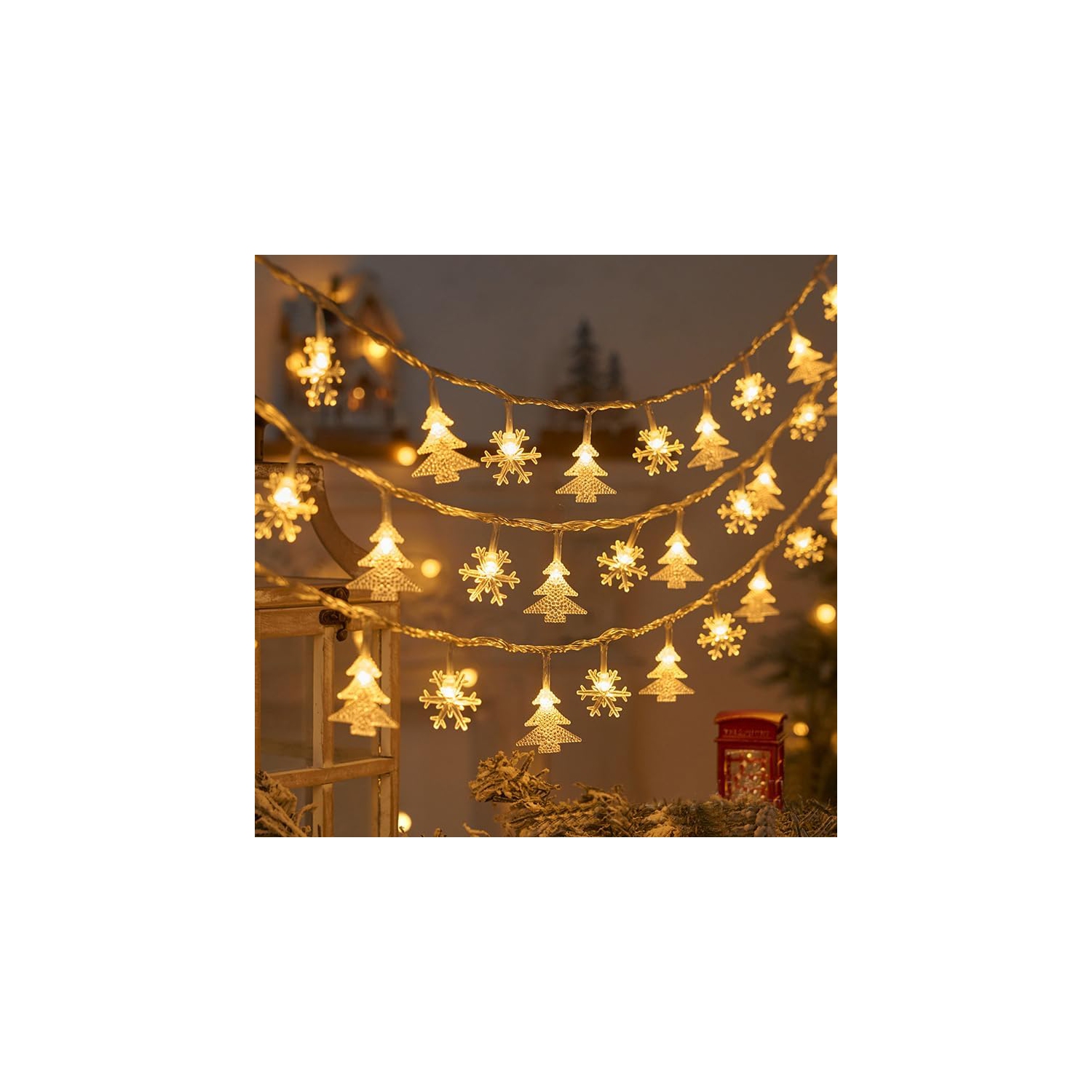 LED Christmas Lights String Snow elk Christmas tree String Lights Christmas decorated small colored flashing lights