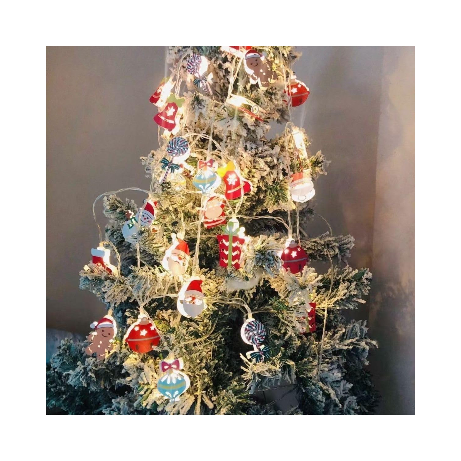 Guirlande d'étoiles d'arbre de Noël, Lumière d'ambiance, Décoration de chambre, 20 LED, 9.8&nbsp;pi, Alimentation USB（Lumières restantes allumées）