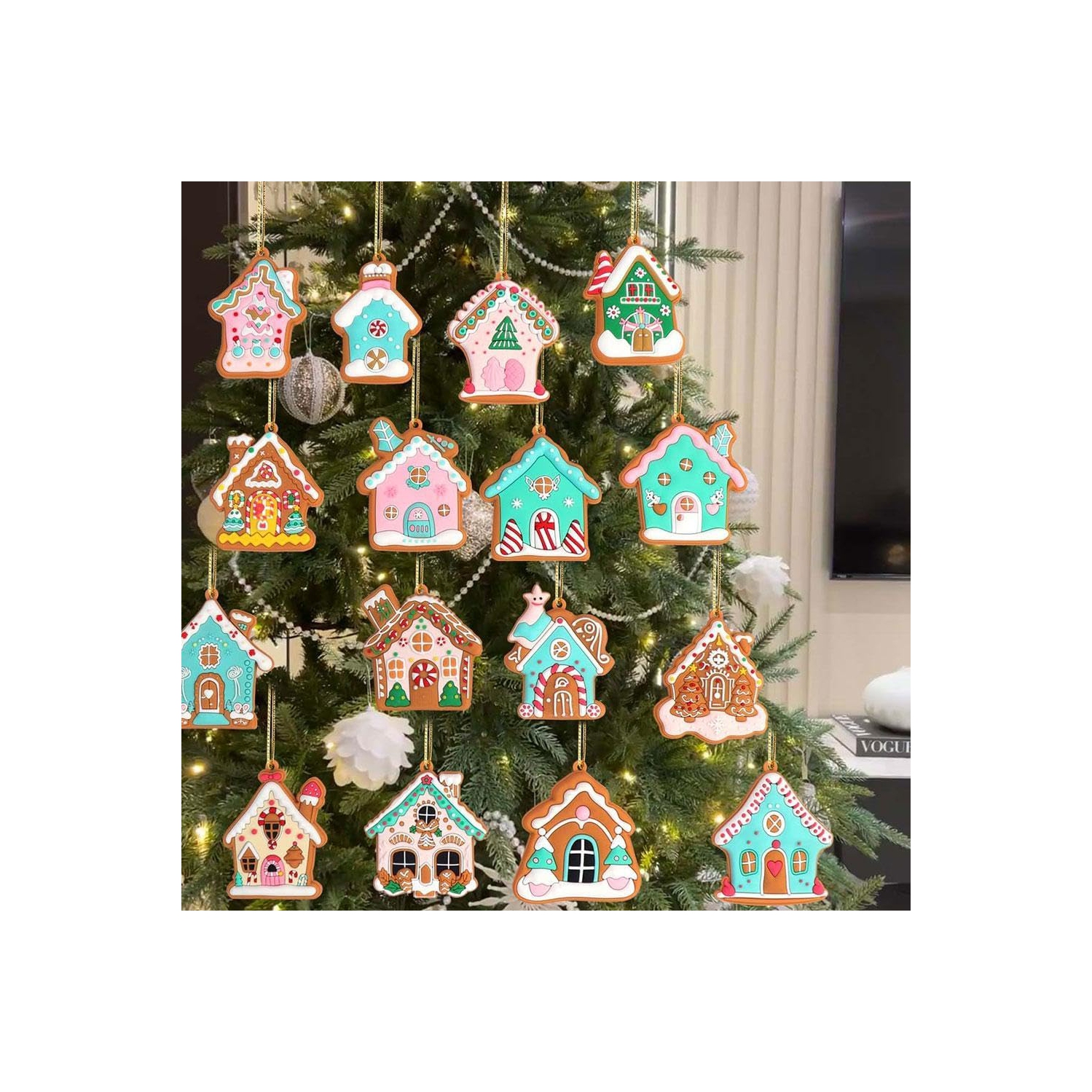 Nouvelle décoration maison 2024 Décorations de Noël en pain d'épice pour Noël arbre de Noël Noël Noël Décoration de fête des fêtes artisanale