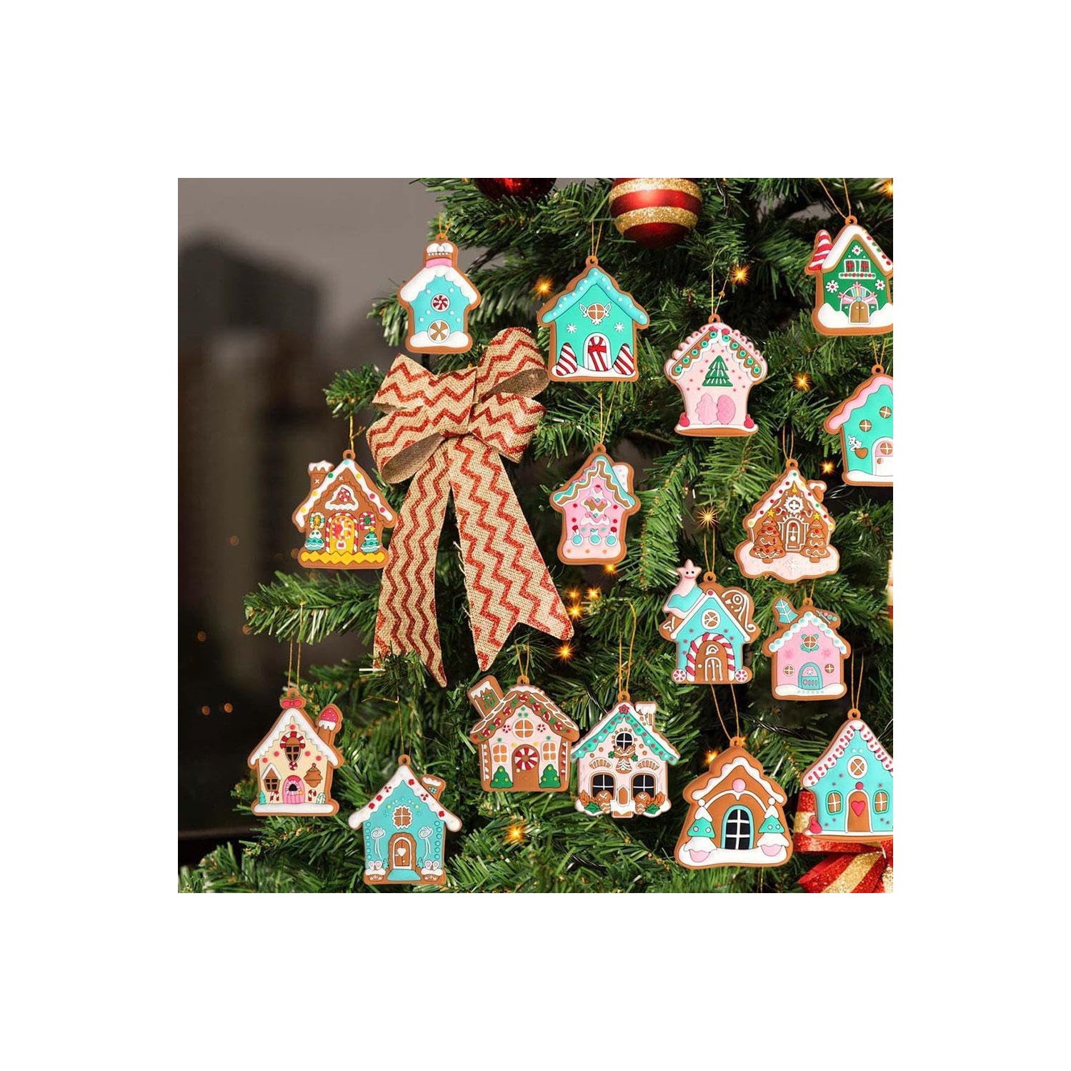 Nouvelle décoration maison 2024 Décorations de Noël en pain d'épice pour Noël arbre de Noël Noël Noël Décoration de fête des fêtes artisanale