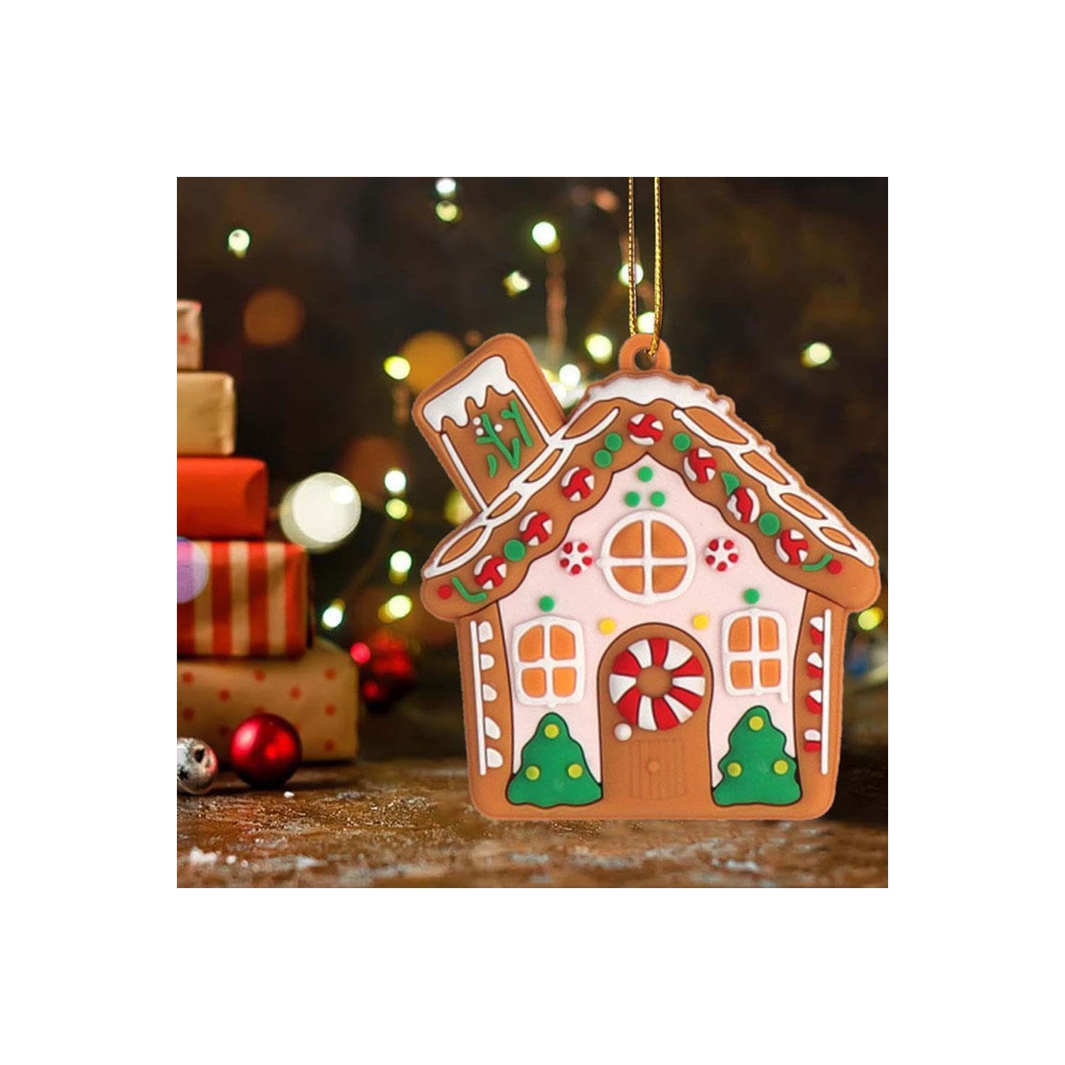 Nouvelle décoration maison 2024 Décorations de Noël en pain d'épice pour Noël arbre de Noël Noël Noël Décoration de fête des fêtes artisanale