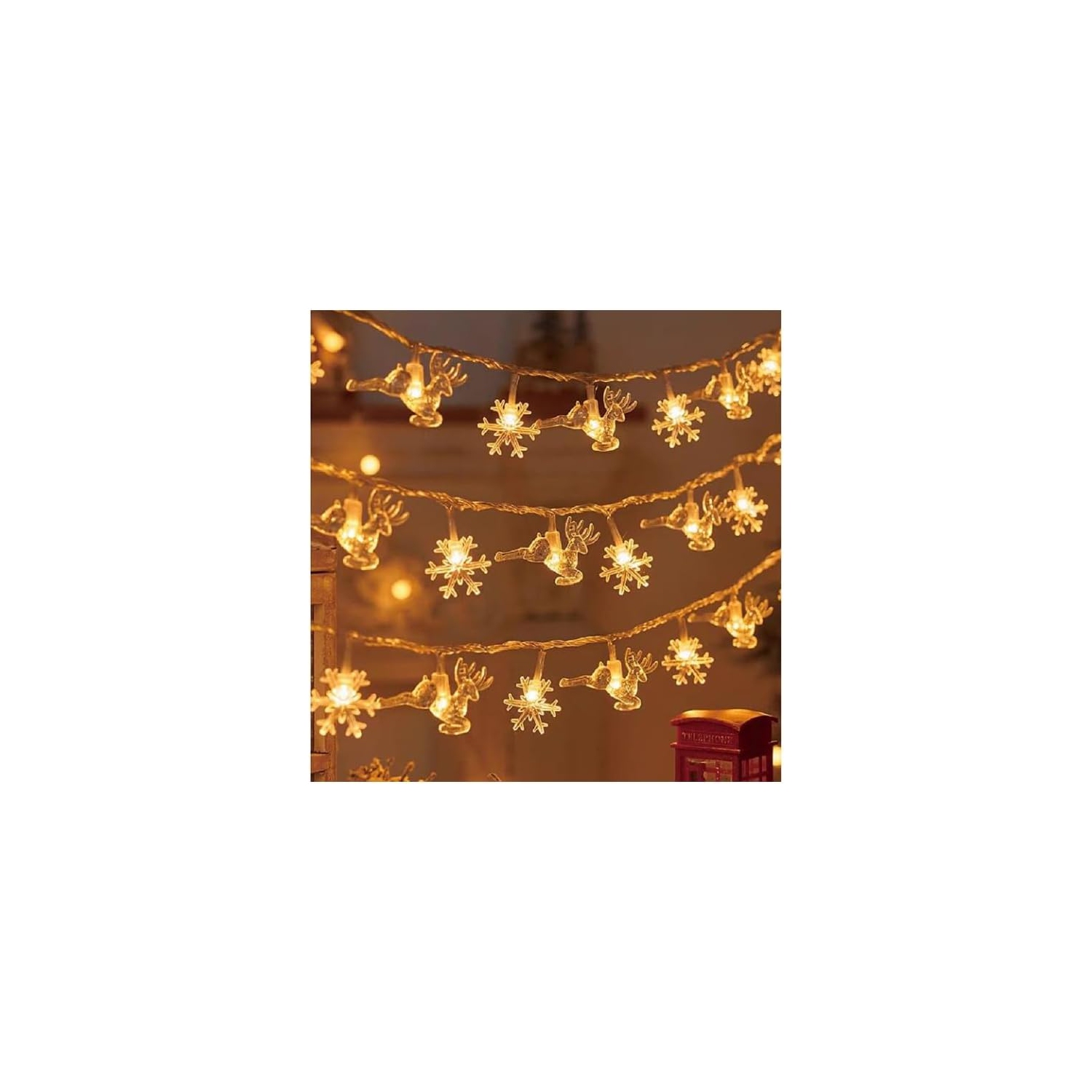 LED Christmas Lights String Snow elk Christmas Tree String Lights Christmas Decorated Small Colored Flashing Lights