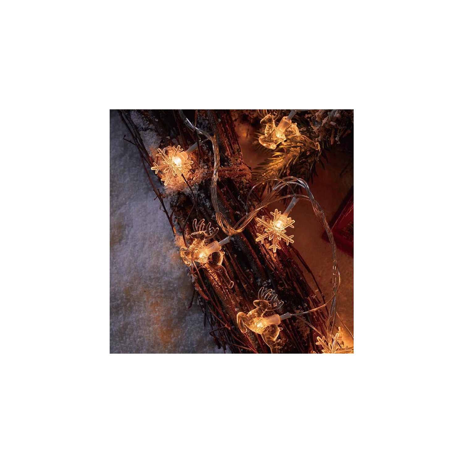 LED Christmas Lights String Snow elk Christmas Tree String Lights Christmas Decorated Small Colored Flashing Lights