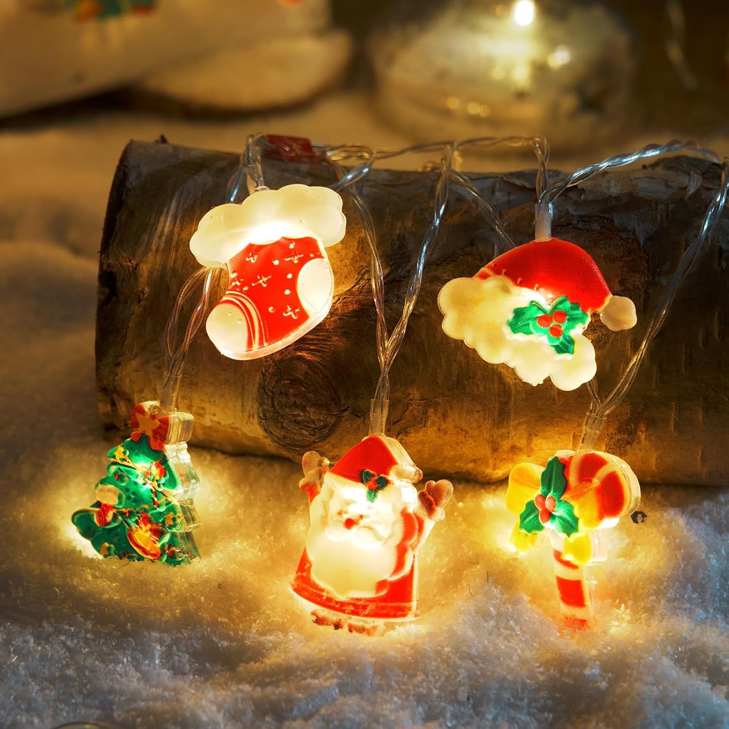 Christmas Lights, 20 LED Christmas String Lights Decorations Christmas Day Santa Claus Ornaments Waterproof Battery Operated Indoor & Outdoor String