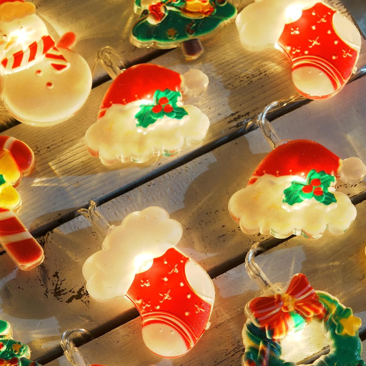 Christmas Lights, 20 LED Christmas String Lights Decorations Christmas Day Santa Claus Ornaments Waterproof Battery Operated Indoor & Outdoor String