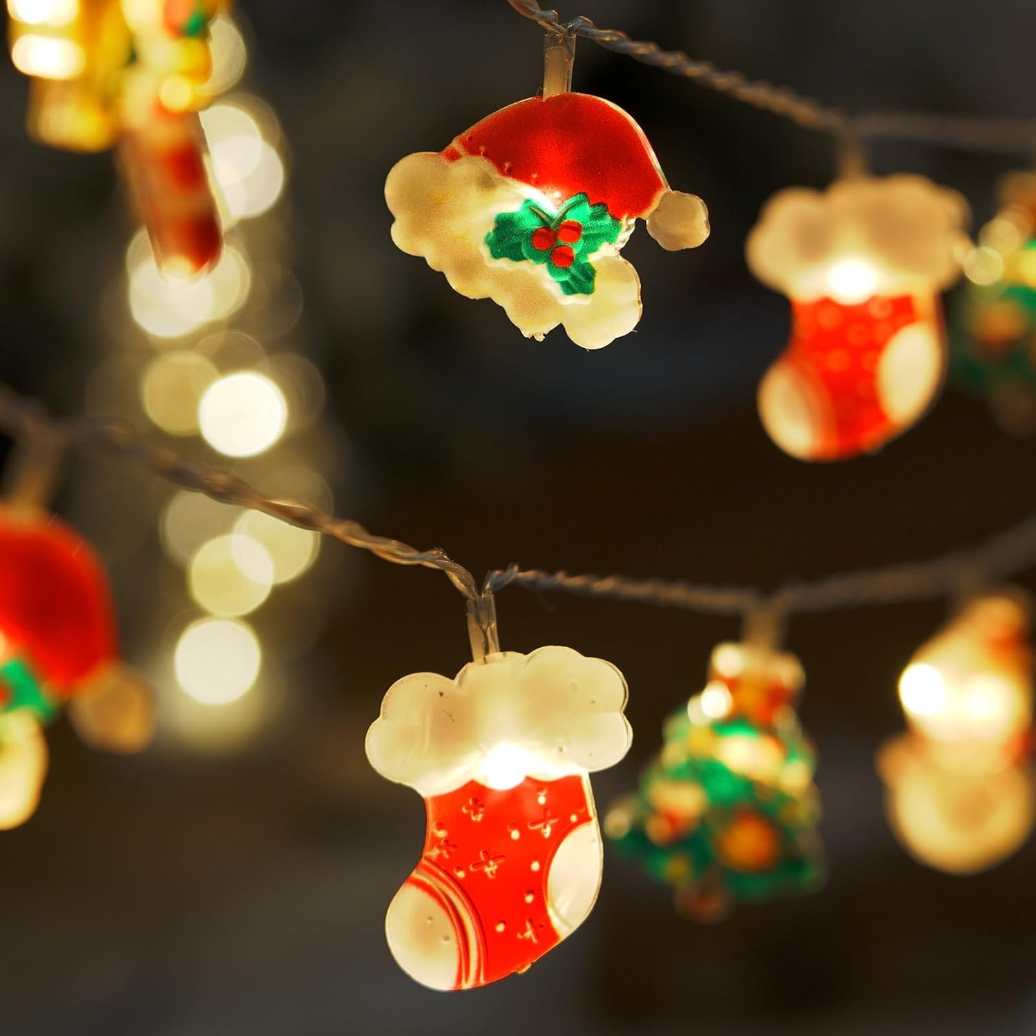 Christmas Lights, 20 LED Christmas String Lights Decorations Christmas Day Santa Claus Ornaments Waterproof Battery Operated Indoor & Outdoor String