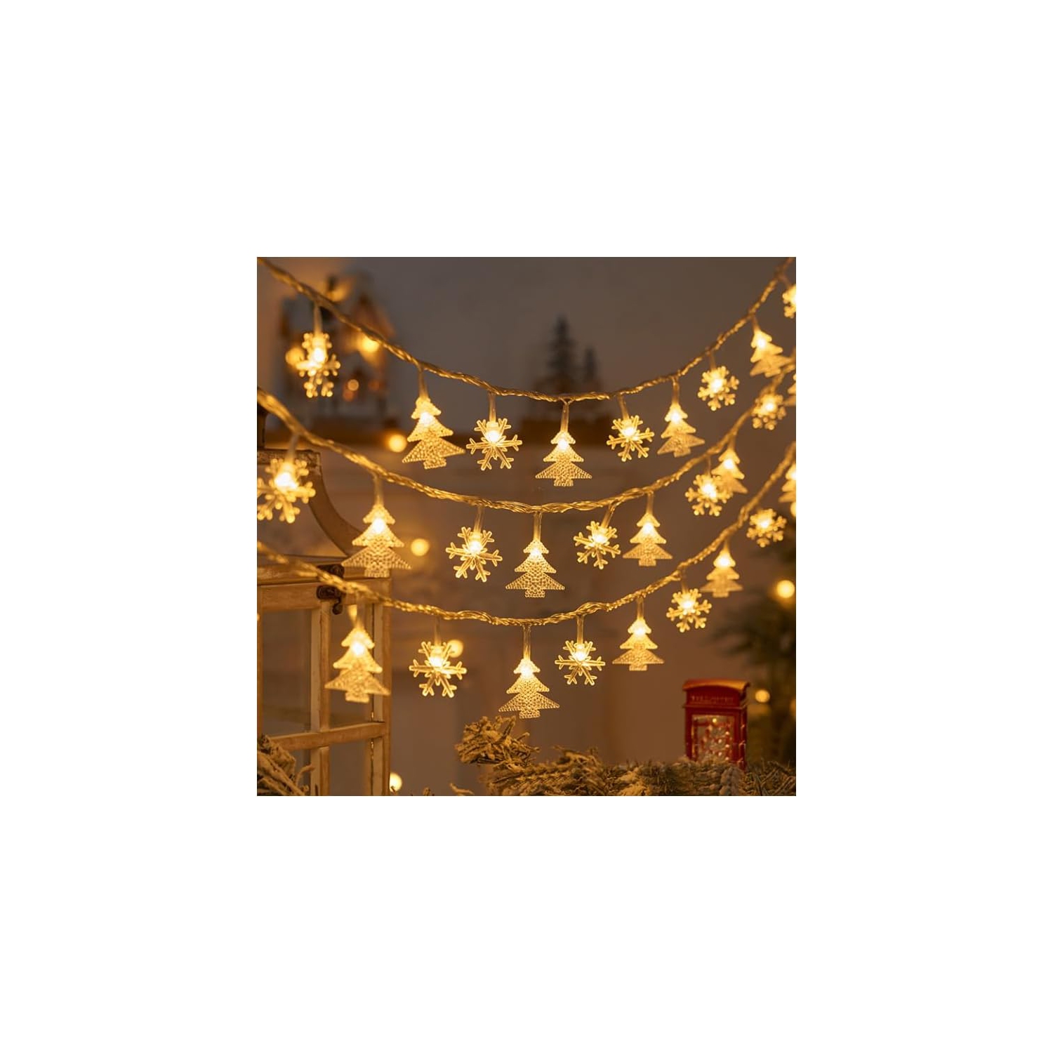 LED Christmas Lights String Snow elk Christmas tree String Lights Christmas decorated small colored flashing lights