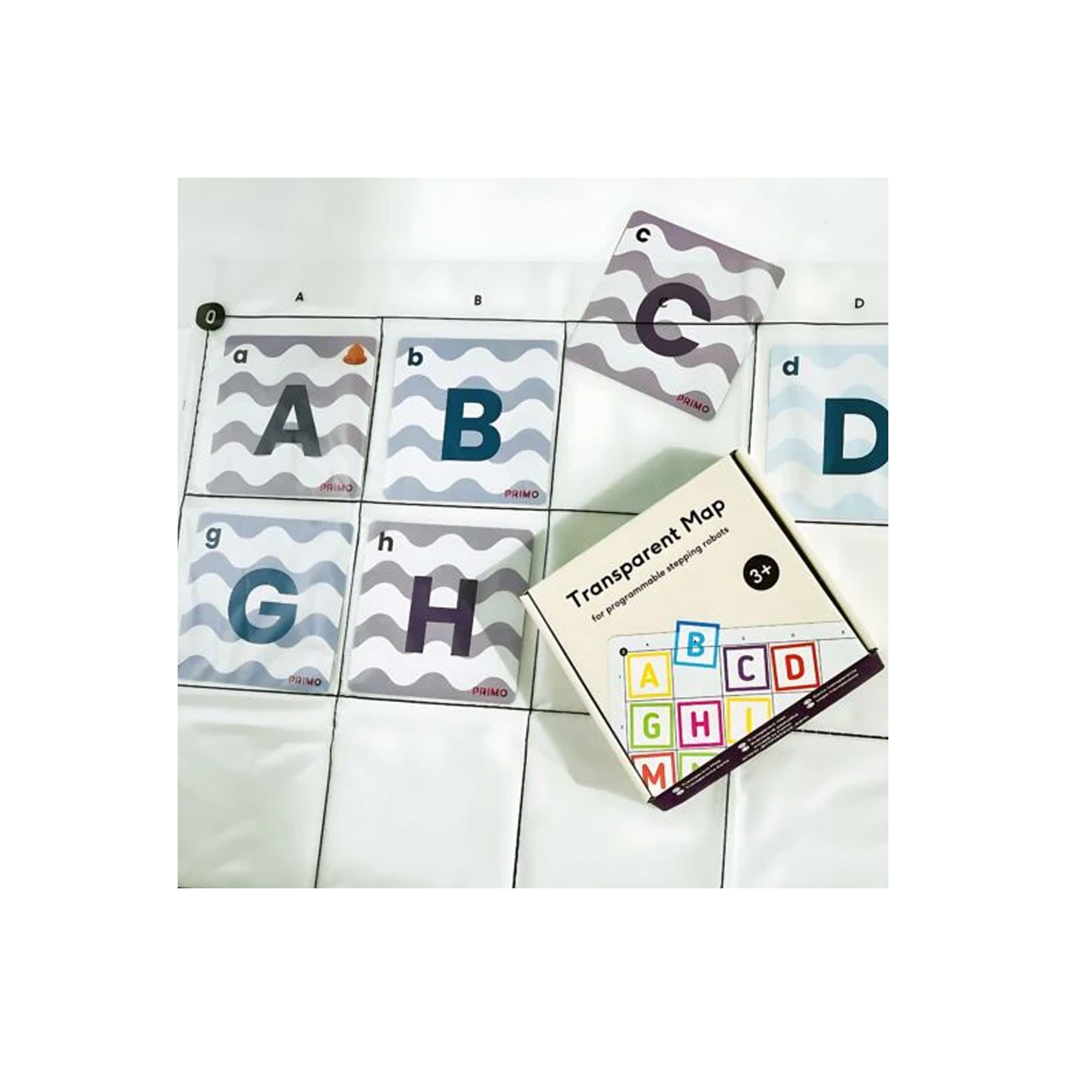 Tapis transparent 6 x 6 de Primo pour robot de codage Cubetto, tapis d'activités éducatives STIM pour robots à pas programmables