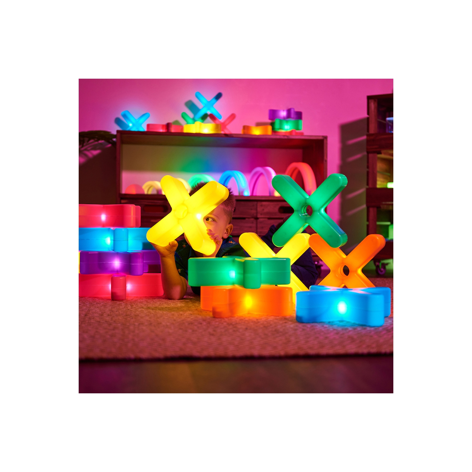TTS Glow Crosses Large - 12 outils sensoriels éducatifs pour l'apprentissage de la petite enfance | Parfait pour le matériel éducatif