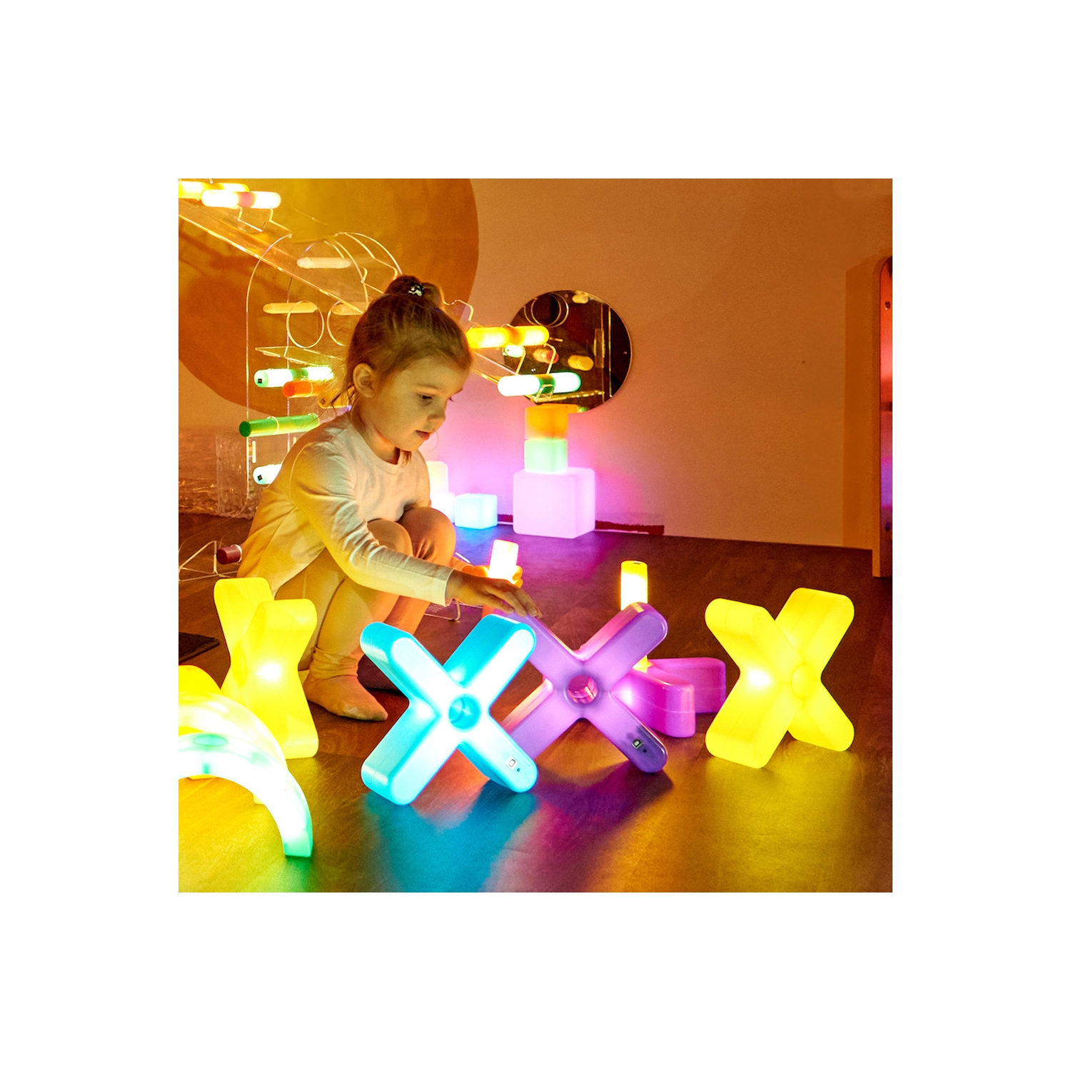 TTS Glow Crosses Large - 12 outils sensoriels éducatifs pour l'apprentissage de la petite enfance | Parfait pour le matériel éducatif