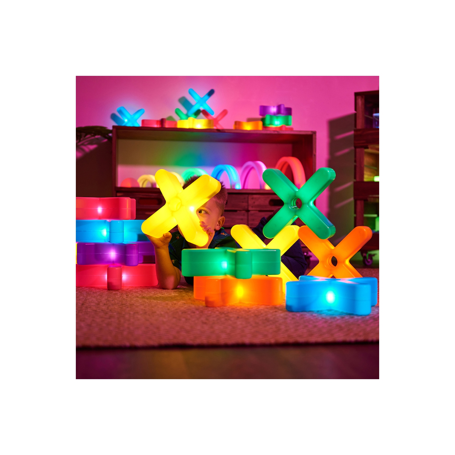 TTS Glow Crosses Large - 12 outils sensoriels éducatifs pour l'apprentissage de la petite enfance | Parfait pour le matériel éducatif