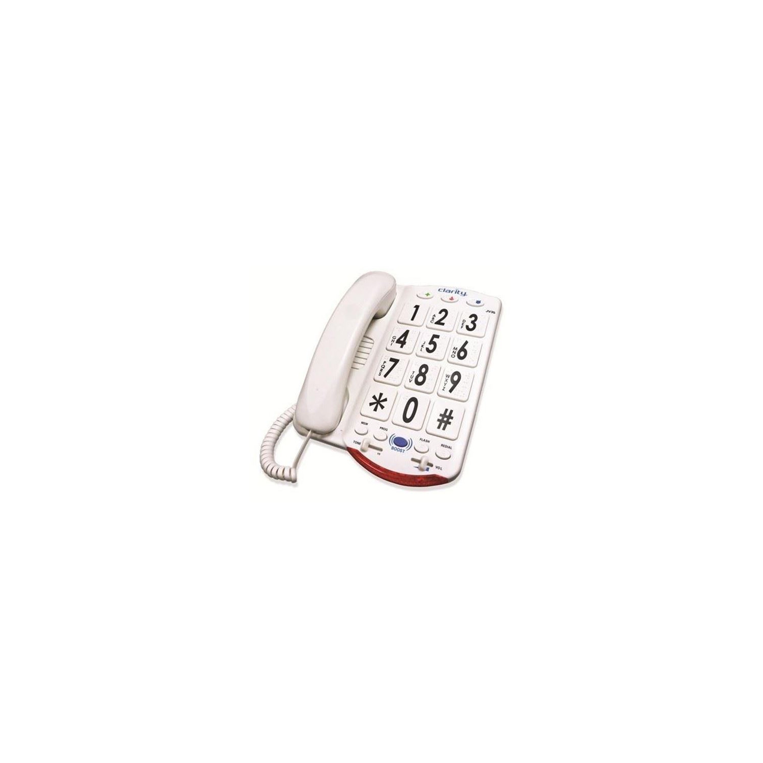 Clarity Ameriphone JV35 Big Button Amplified Phone with White Keys