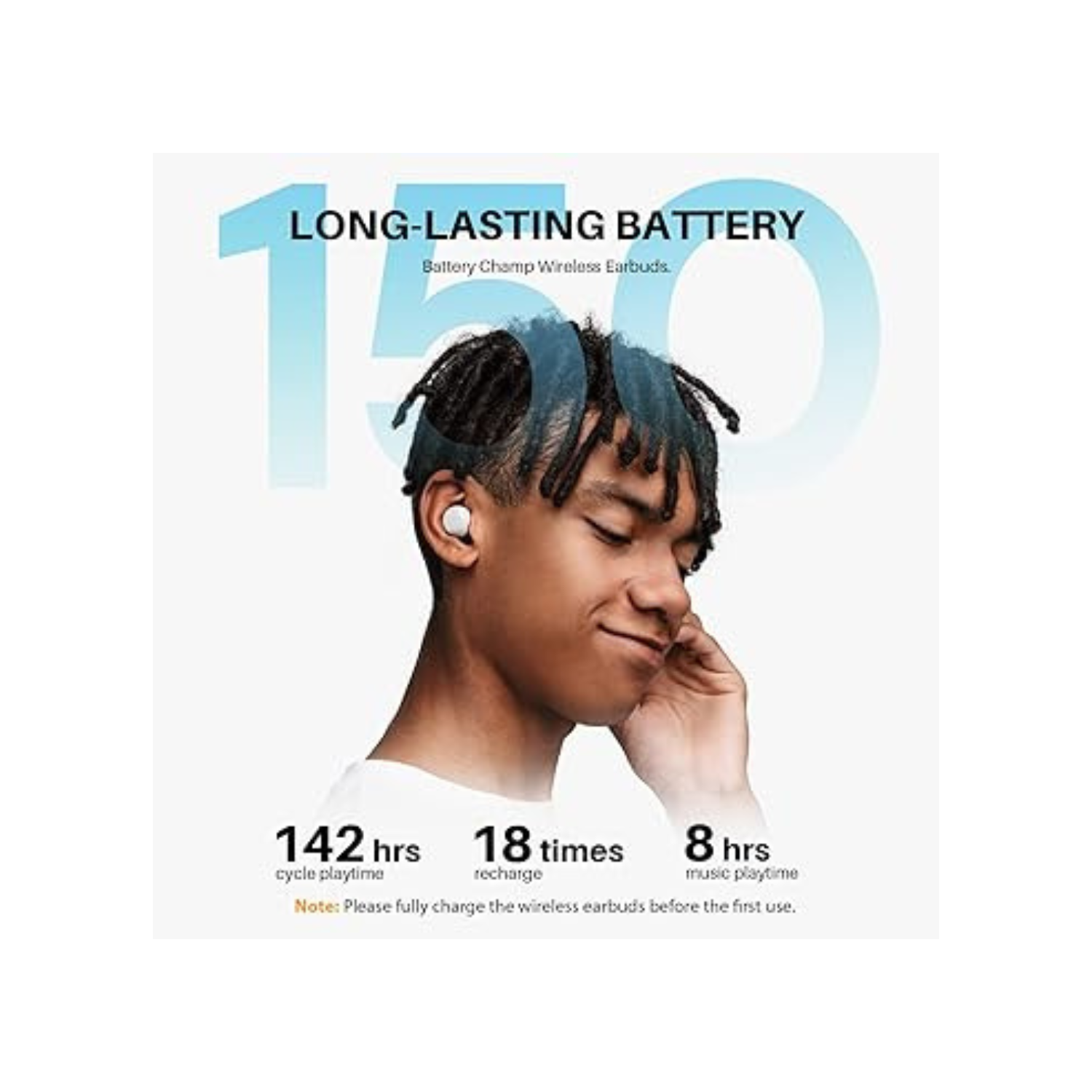 2022 Wireless Earbuds, Tribit 150H Playtime Bluetooth 5.2 IPX8 Waterproof Wireless Earbuds Deep Bass Call Noise Reduction Bluetooth Earbuds Touch