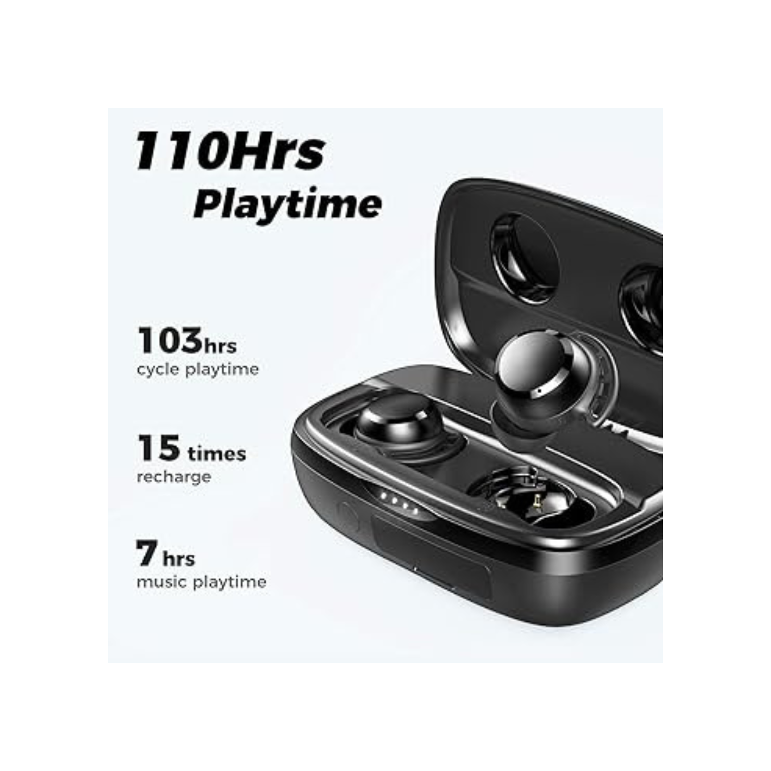2022 Wireless Earbuds, Tribit 150H Playtime Bluetooth 5.2 IPX8 Waterproof Wireless Earbuds Deep Bass Call Noise Reduction Bluetooth Earbuds Touch