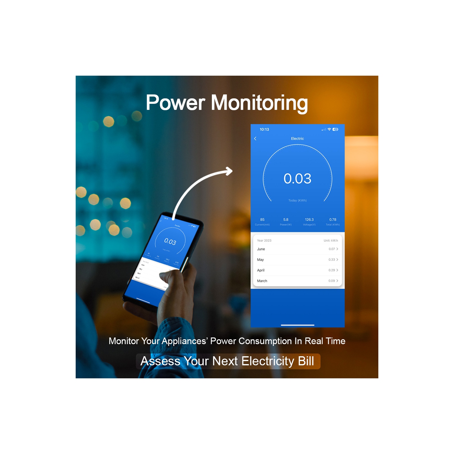 Zare Smart Mini Plug with Power Monitoring15A, Smart Home Plug Works with Alexa, Google Assistant and Tuya Smart App, Assess Your Electricity Bill