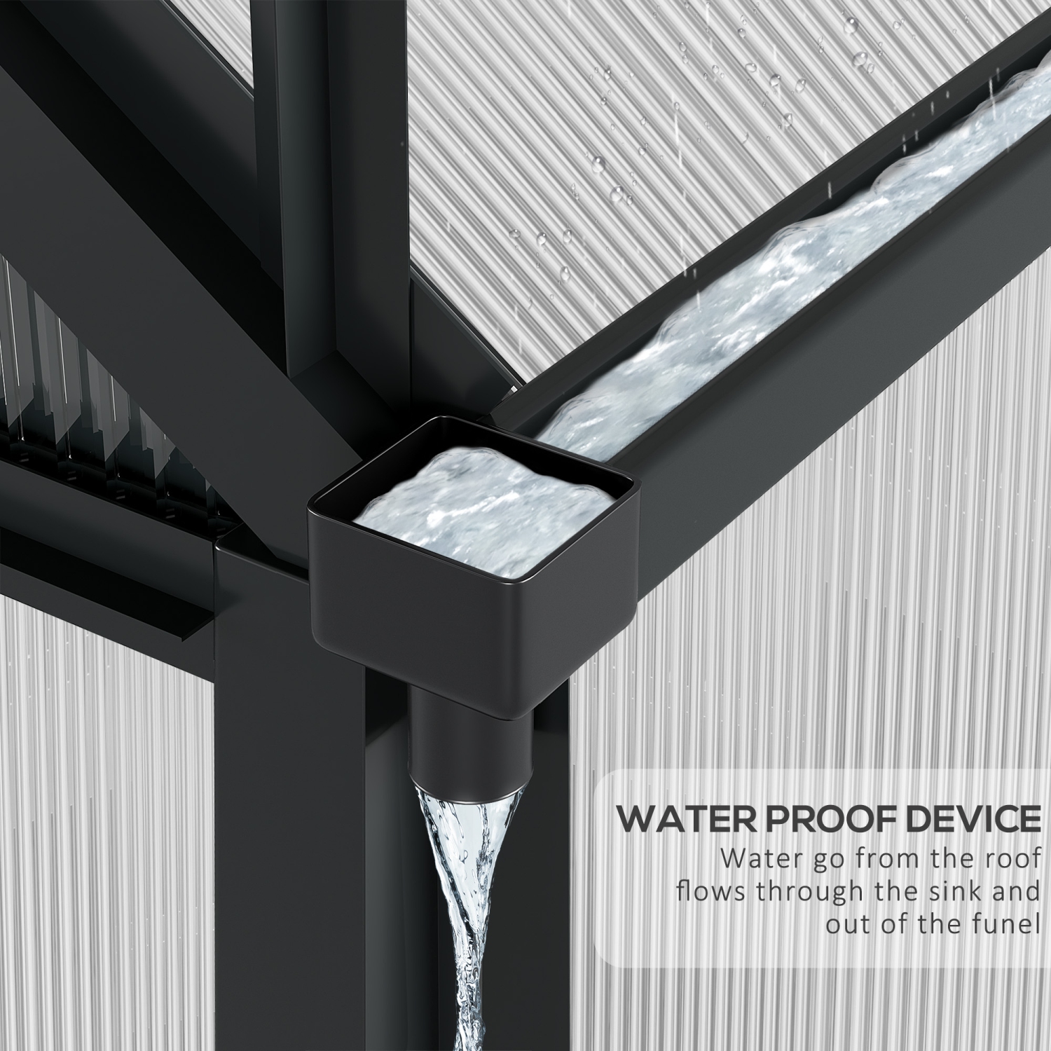 Greenhouse en polycarbonate Outsunny, 6 x 10 x 6,6 pi, ensemble de maison verte, plantes cultivées, cadre en feuille en aluminium galvanisé avec