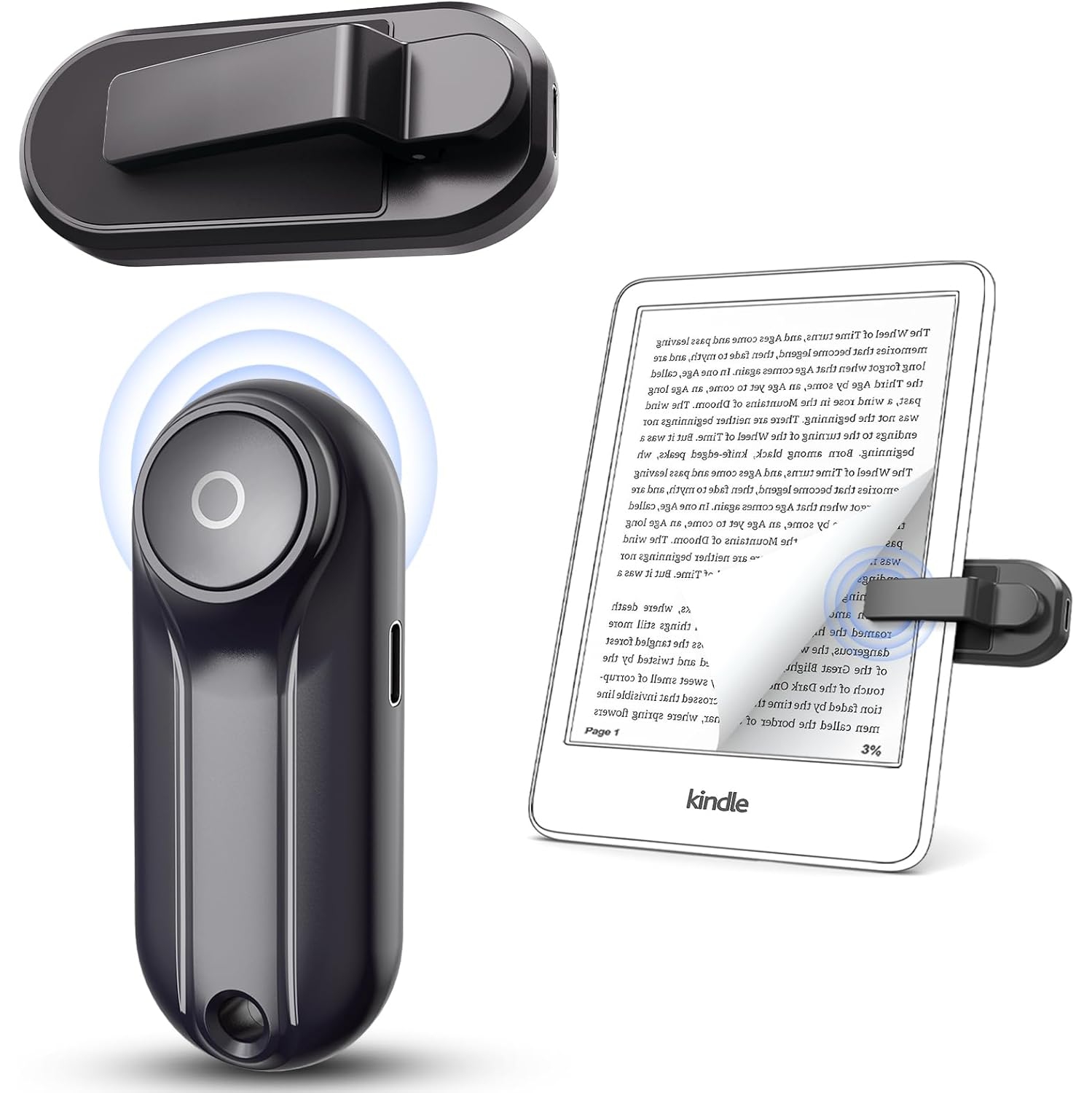 Remote Control Page Turner for Kindle Paperwhite Oasis Scribe Kobo,Kindle Accessories for iPhone iPad Android eReaders Tablets Reading Novels
