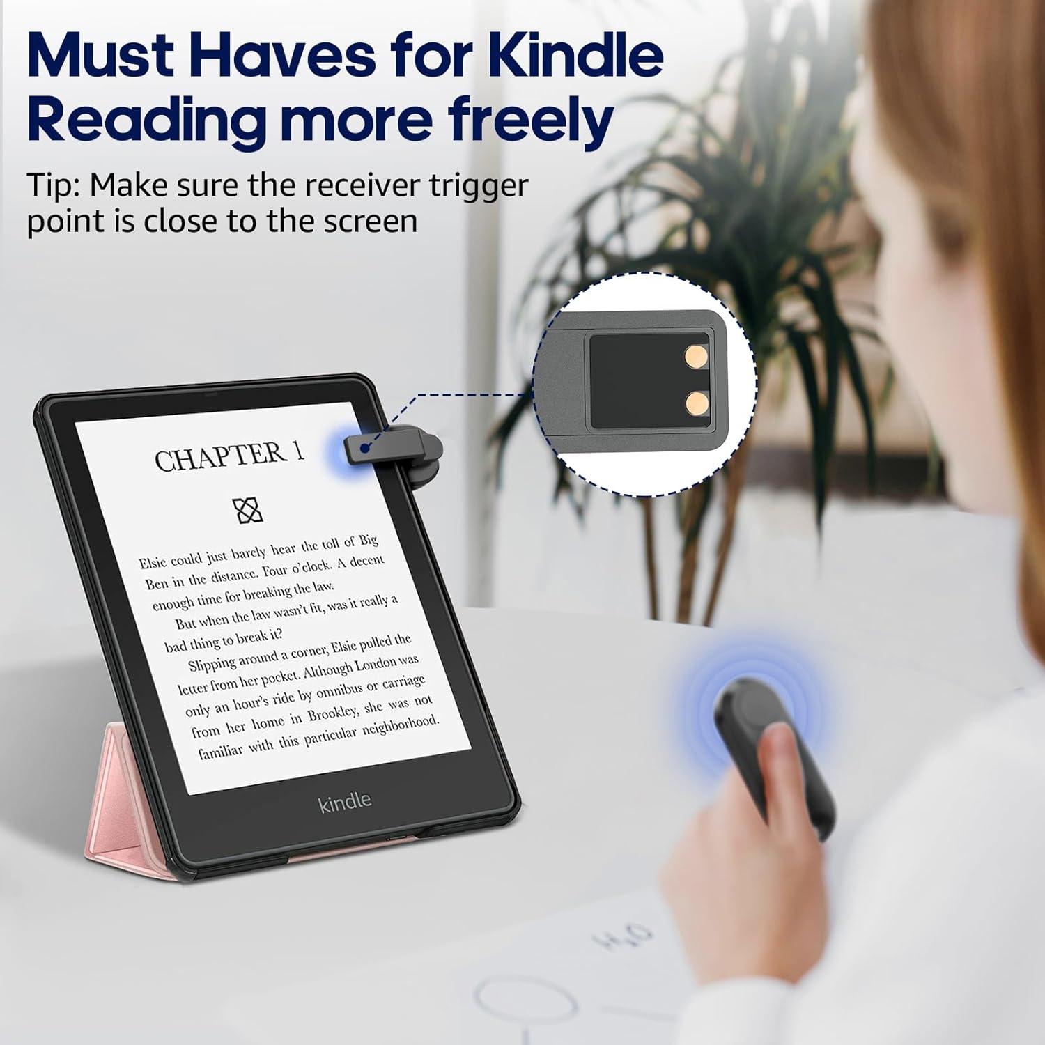 Remote Control Page Turner for Kindle Paperwhite Oasis Kobo E-Book eReaders, Page Turner Clicker for ipad Tablets Reading Novels, Remote Camera