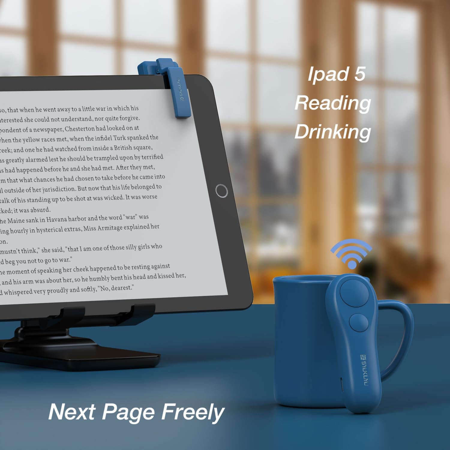 Page Turner for Kindle Paperwhite Oasis Kobo E-Readers Accessories, Remote Page Turner for Ipad Reading Comics, for Phone Taking Photos Camera, Blue