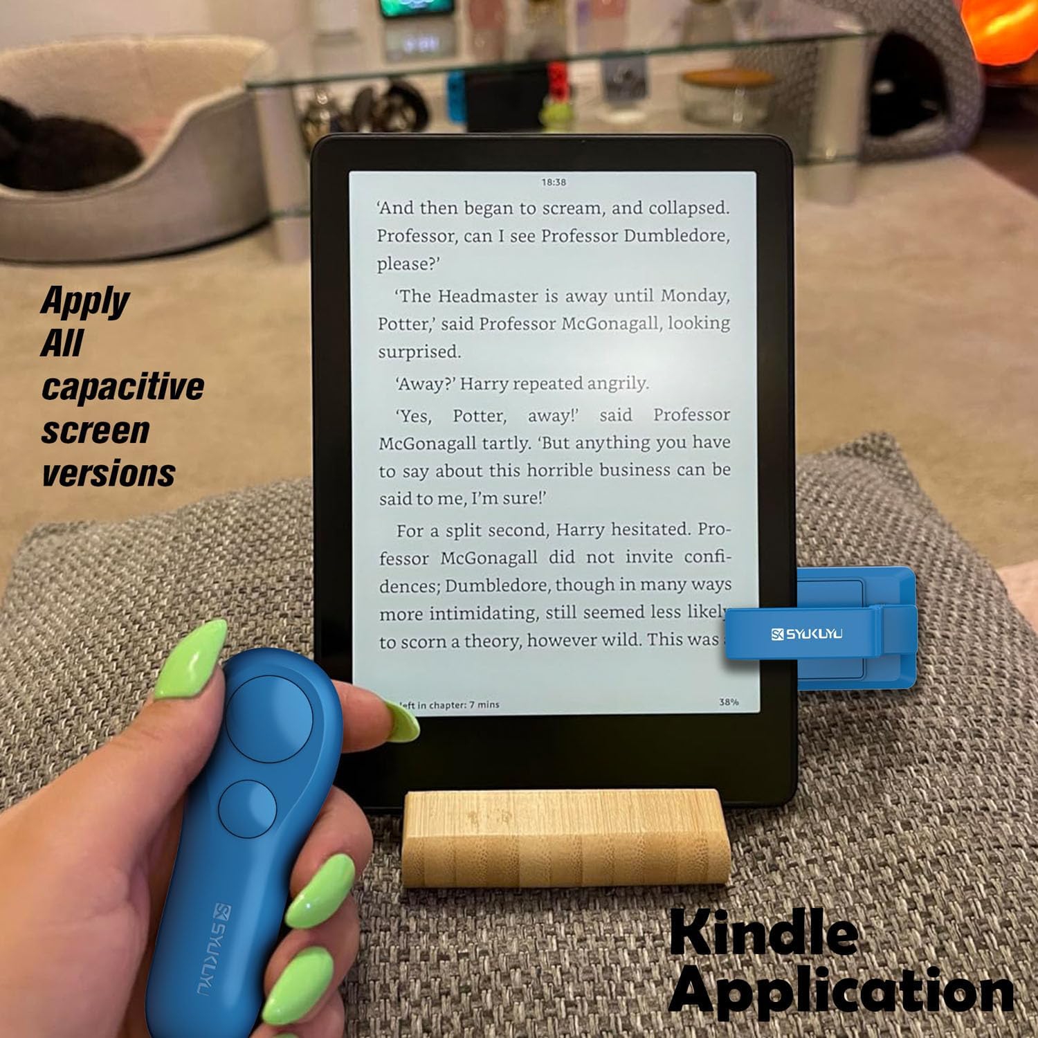 Page Turner for Kindle Paperwhite Oasis Kobo E-Readers Accessories, Remote Page Turner for Ipad Reading Comics, for Phone Taking Photos Camera, Blue