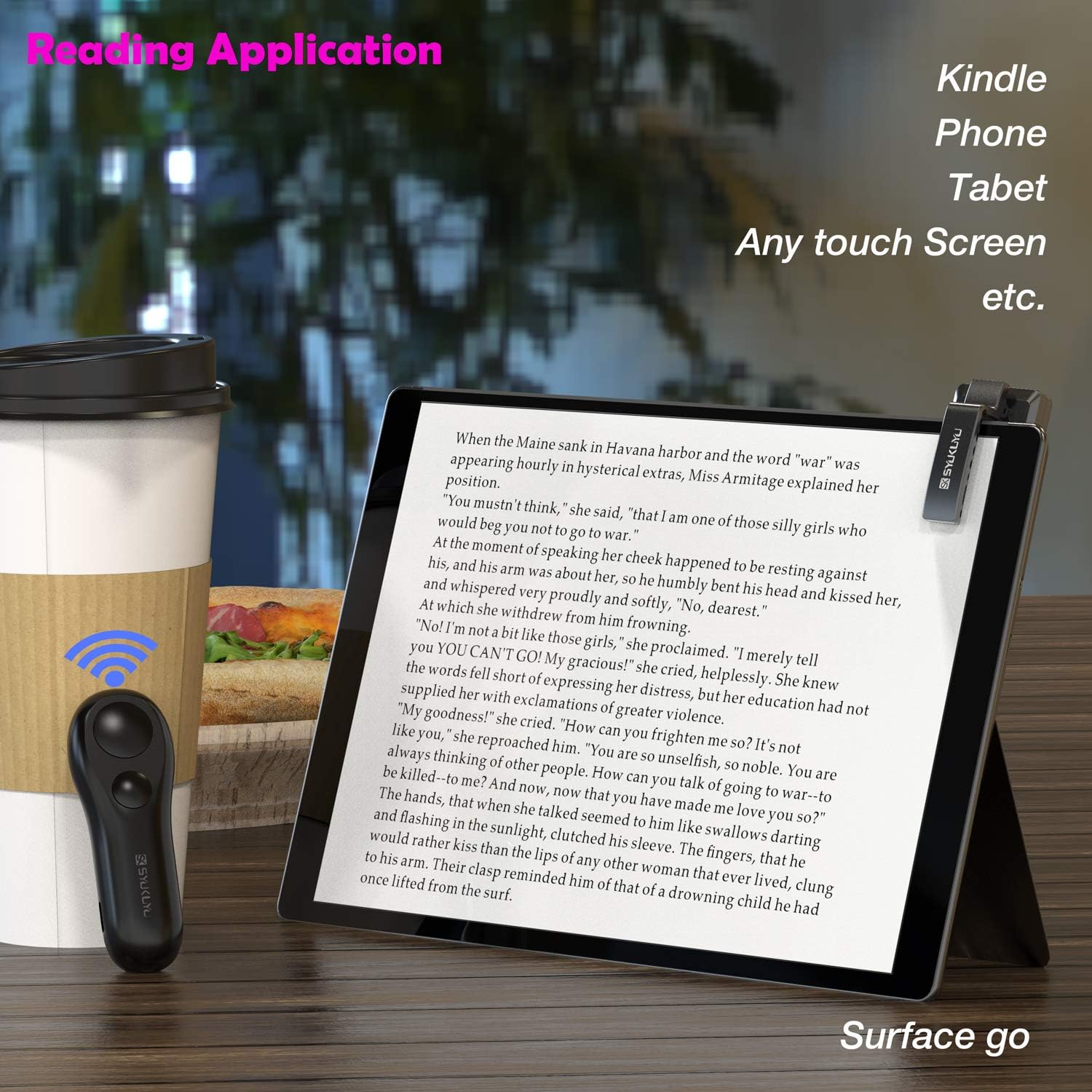 Page Turner for Kindle Paperwhite Oasis Kobo E-Readers Accessories, Remote Page Turner for Ipad Reading Comics, for Phone Taking Photos Camera, Black