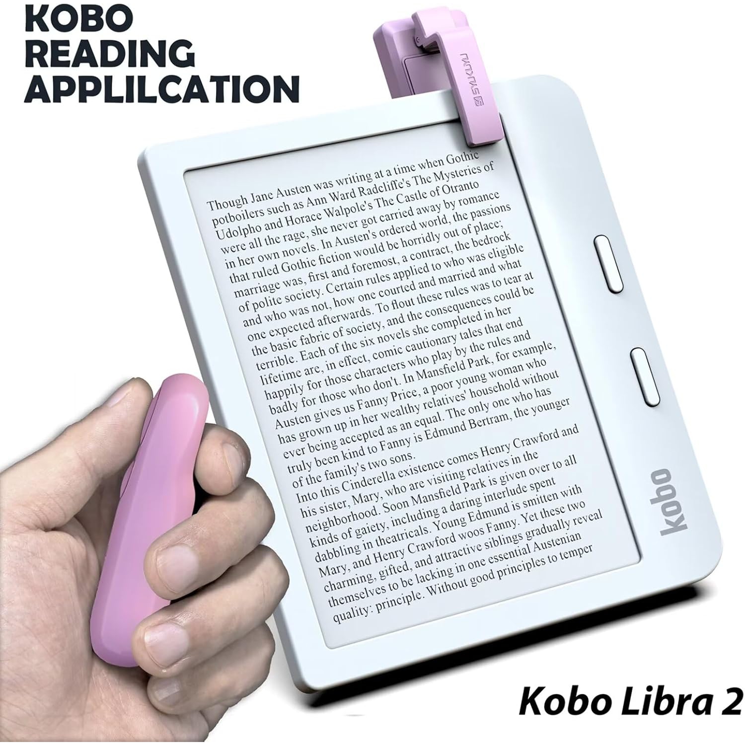 Page Turner for Kindle Paperwhite Oasis Kobo E-Readers Accessories, Remote Page Turner for Ipad Reading Comics, for Phone Taking Photos Camera, Pink