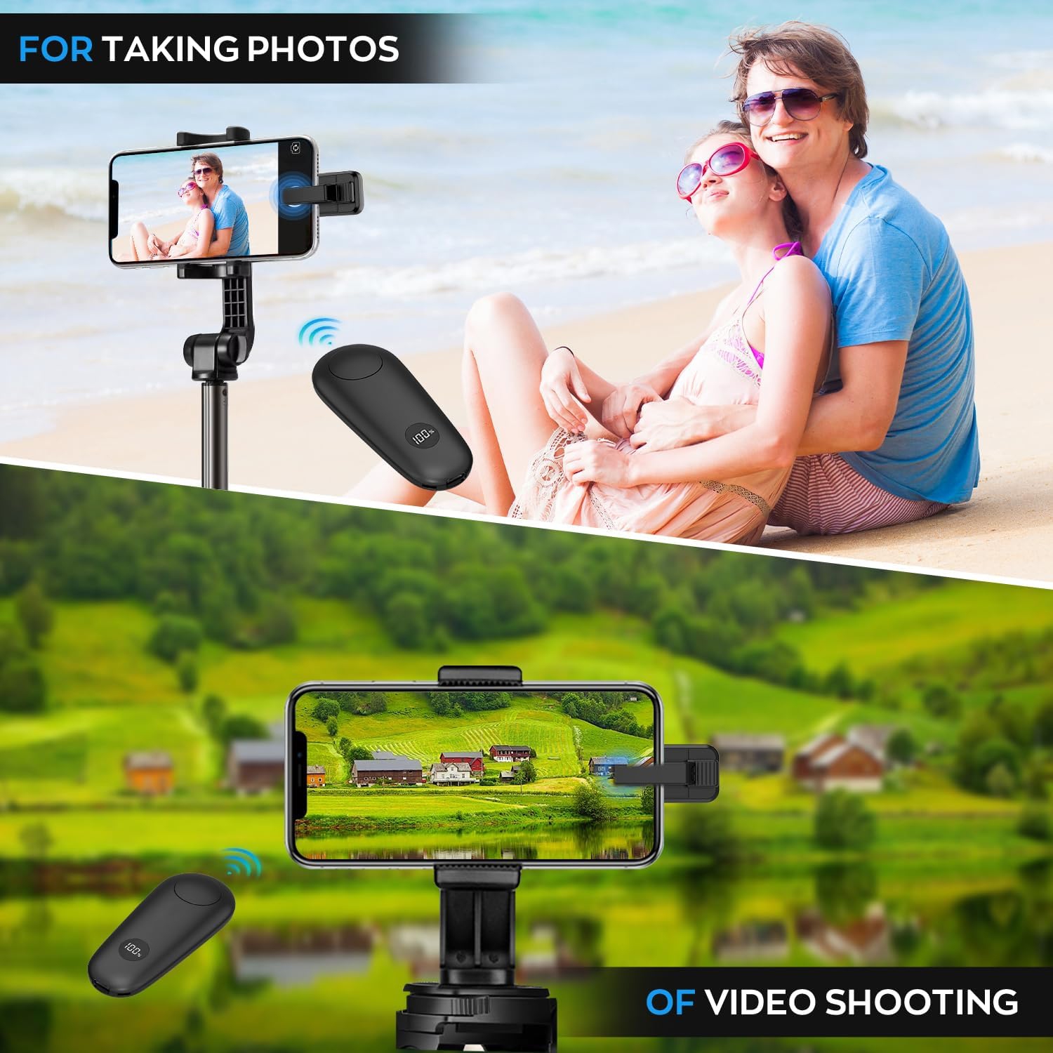 Remote Control Page Turner for Kindle Paperwhite Scribe Accessories, Phone Camera Video Record Triggers Remote, Page Turner Clicker for iPad Tablets,