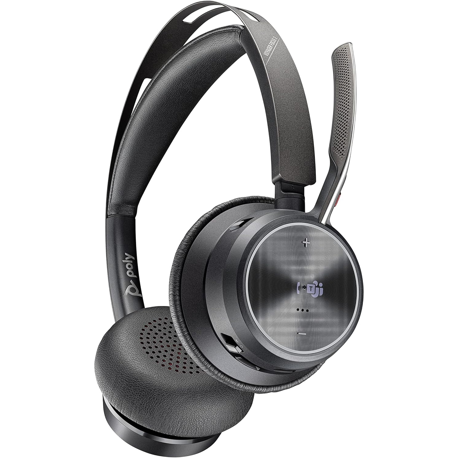 Poly - Voyager Focus 2 UC USB-A Headset - Bluetooth Dual-Ear (Stereo) Headset with Boom Mic - USB-A PC/Mac Compatible - Active Noise Canceling