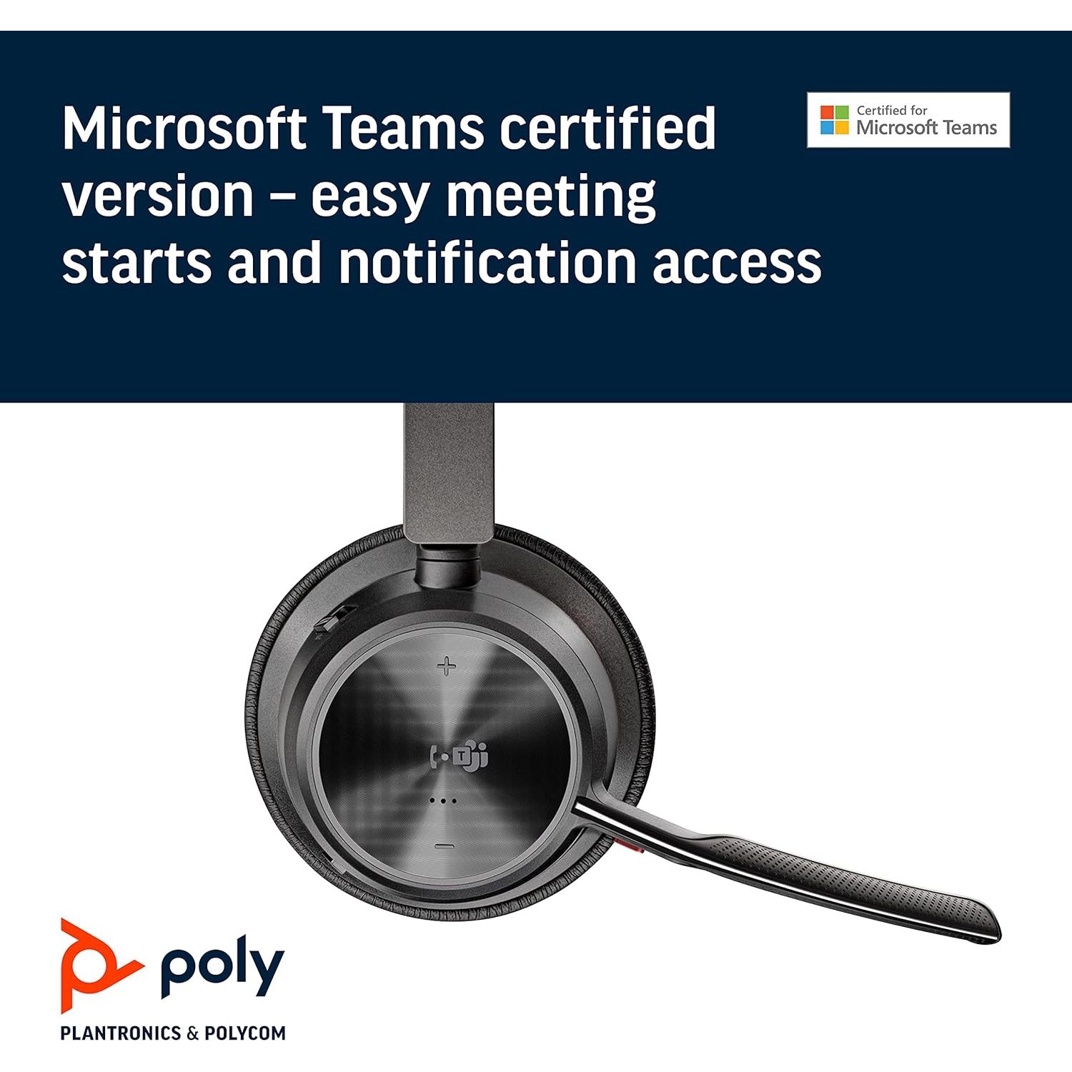 Poly - Voyager Focus 2 UC USB-A Headset - Bluetooth Dual-Ear (Stereo) Headset with Boom Mic - USB-A PC/Mac Compatible - Active Noise Canceling