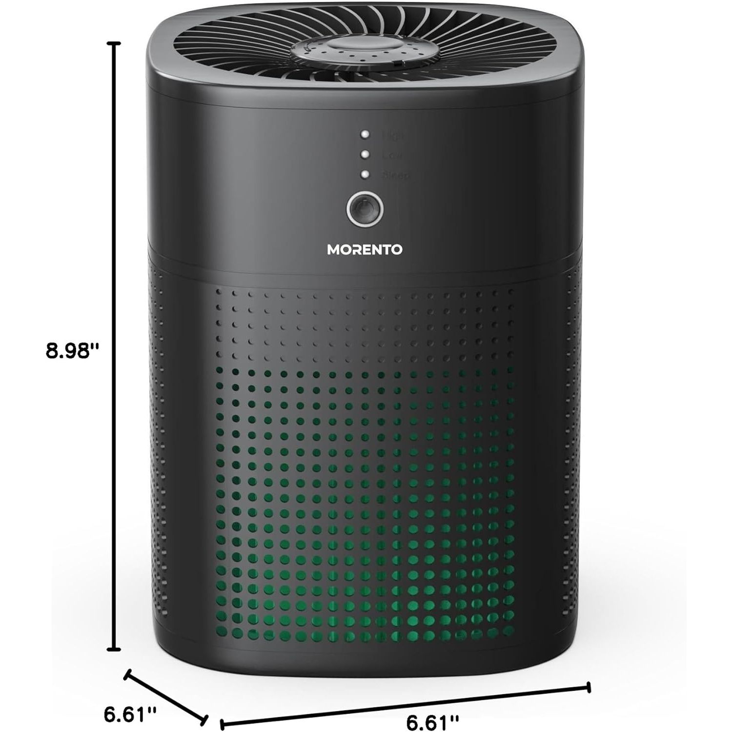 MORENTO HY1800 Air Purifiers for Bedroom, HEPA Filter for Smoke, Pet Dander with Fragrance Sponge, Small Air Purifier with Sleep Mode, Black