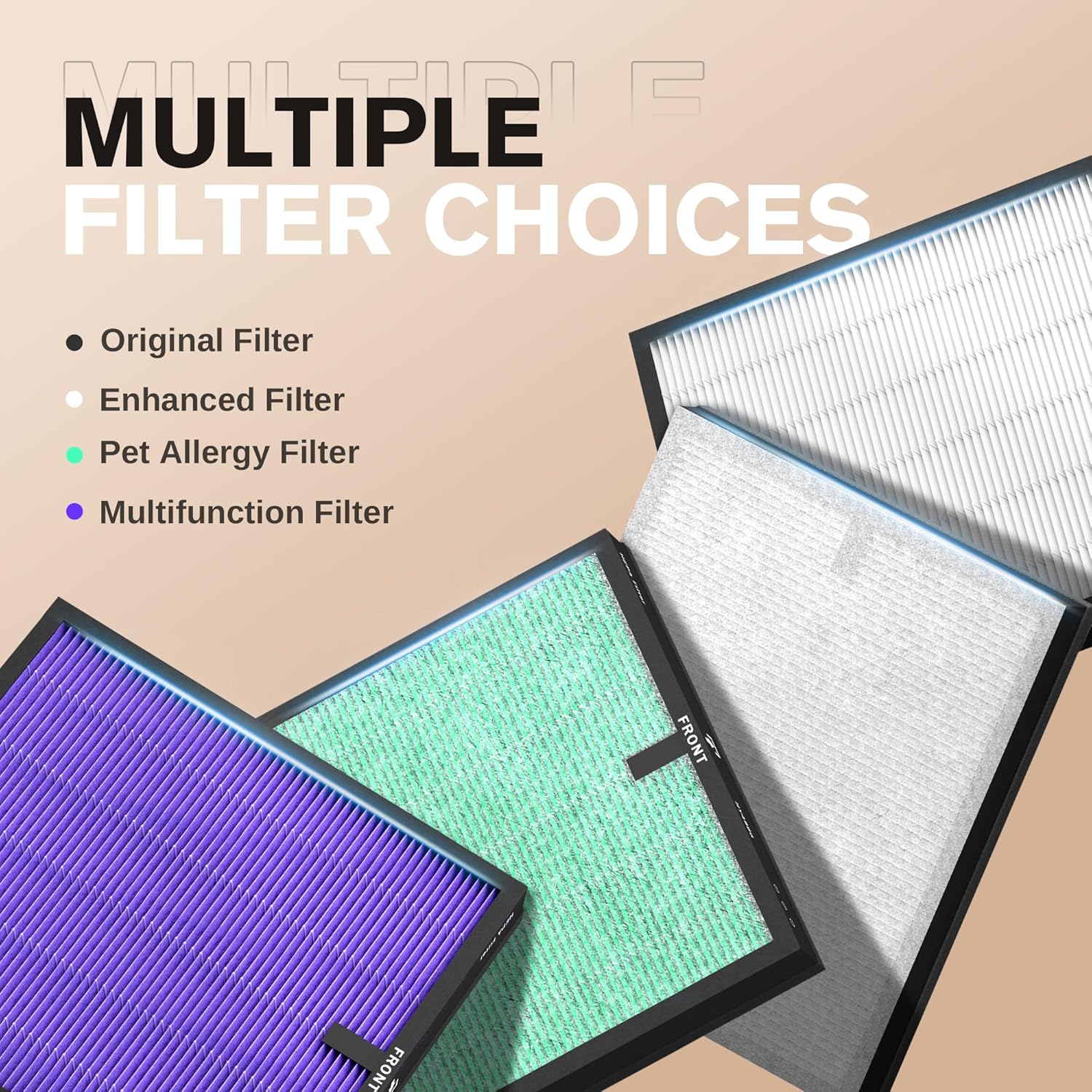 MORENTO HY4866 Air Purifier Up to 1076 Sqft with HEPA Filter and Air Quality Sensor for Home Large Room Bedroom, Double-sided Air Inlet, 24db, White