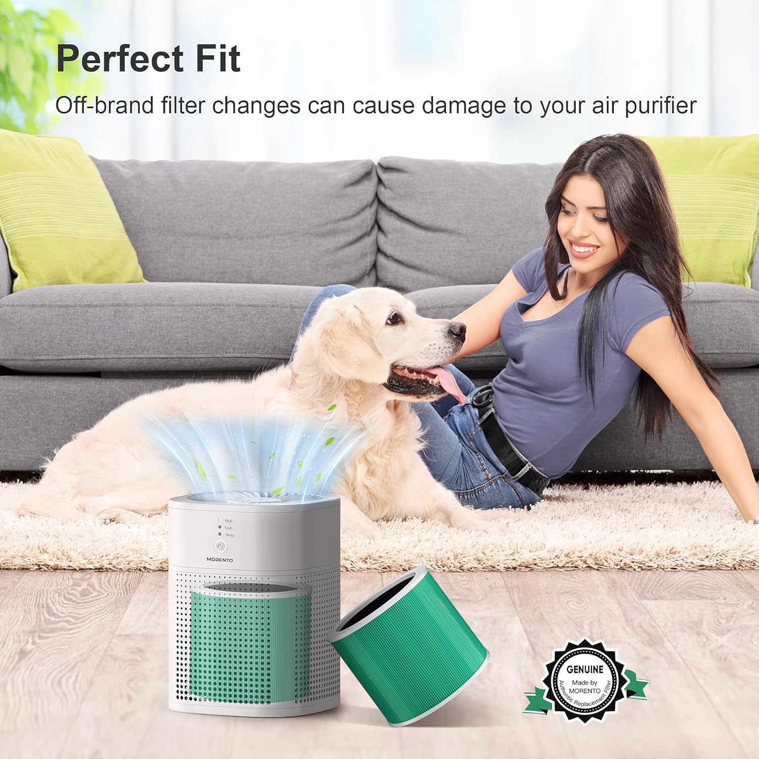 MORENTO HY1800 Genuine Air Purifier Replacement Filter, Ture HEPA Filter , Original Version