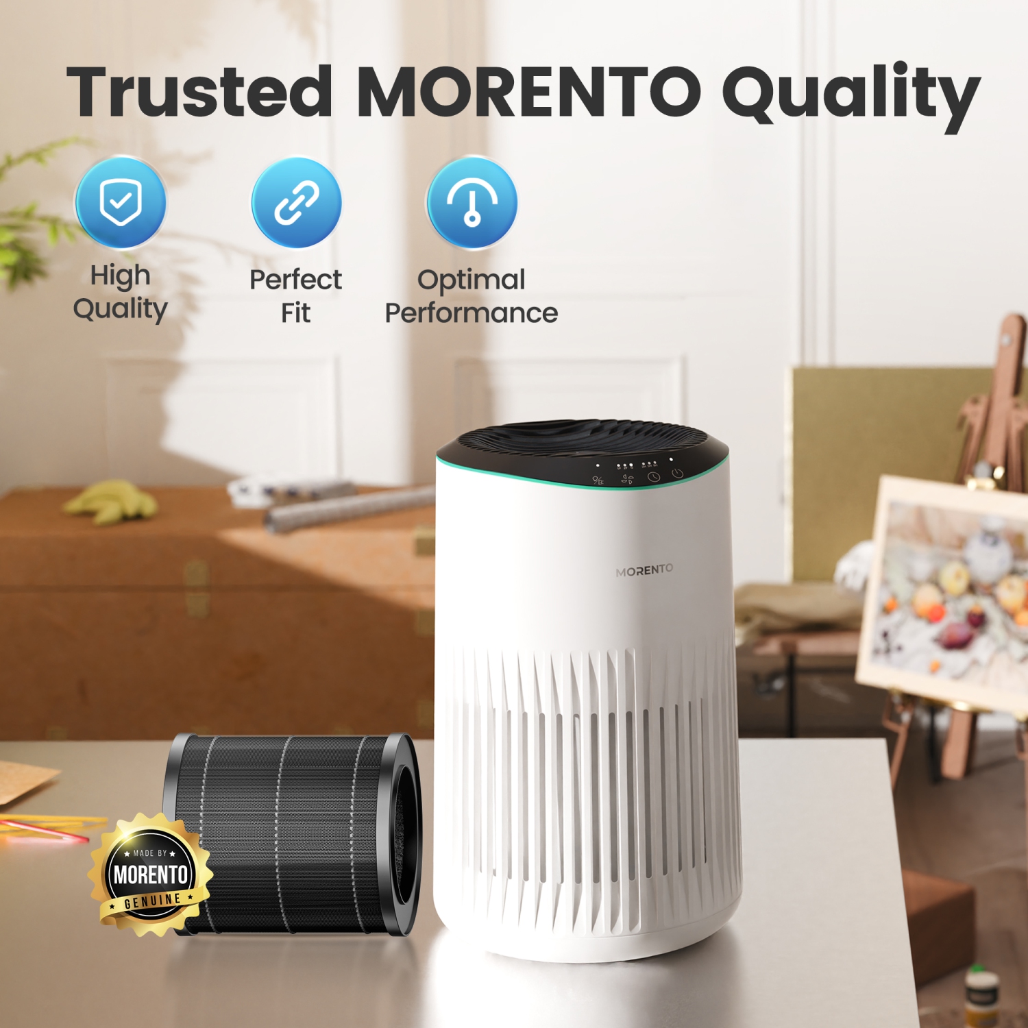 MORENTO MR2566 Air Purifier Genuine Replacement Filter, True HEPA Filter, Original Version