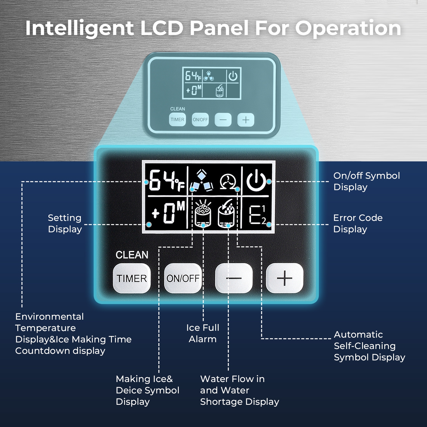 Antarctic Star Ice Maker Machine Commercialuring a 352 lbs/24H production capacity, includes a 198 lbs ice bin and comes with a scoop