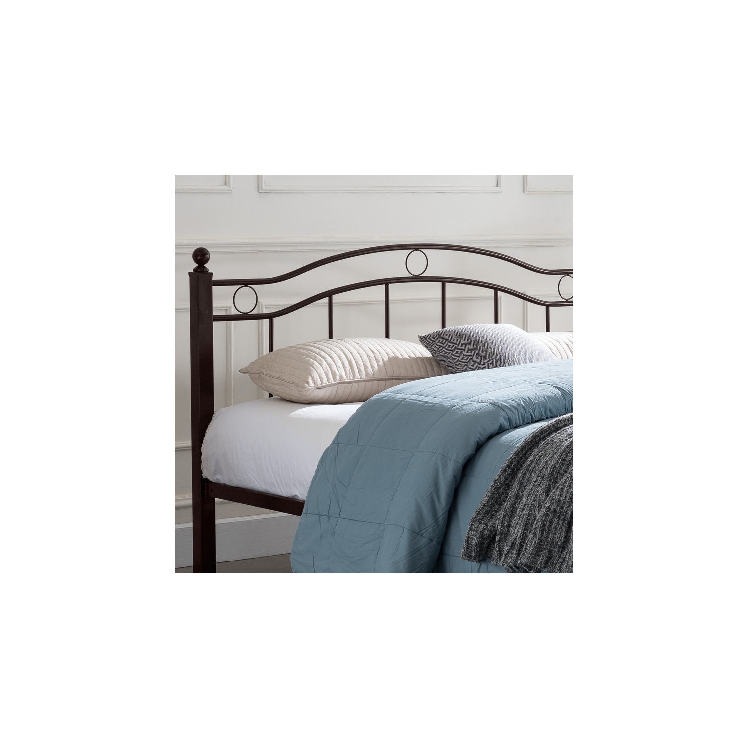 King Size Metal Bed Frame, Under Bed Storage Space, No Box Spring Needed, Durable Use, Copper