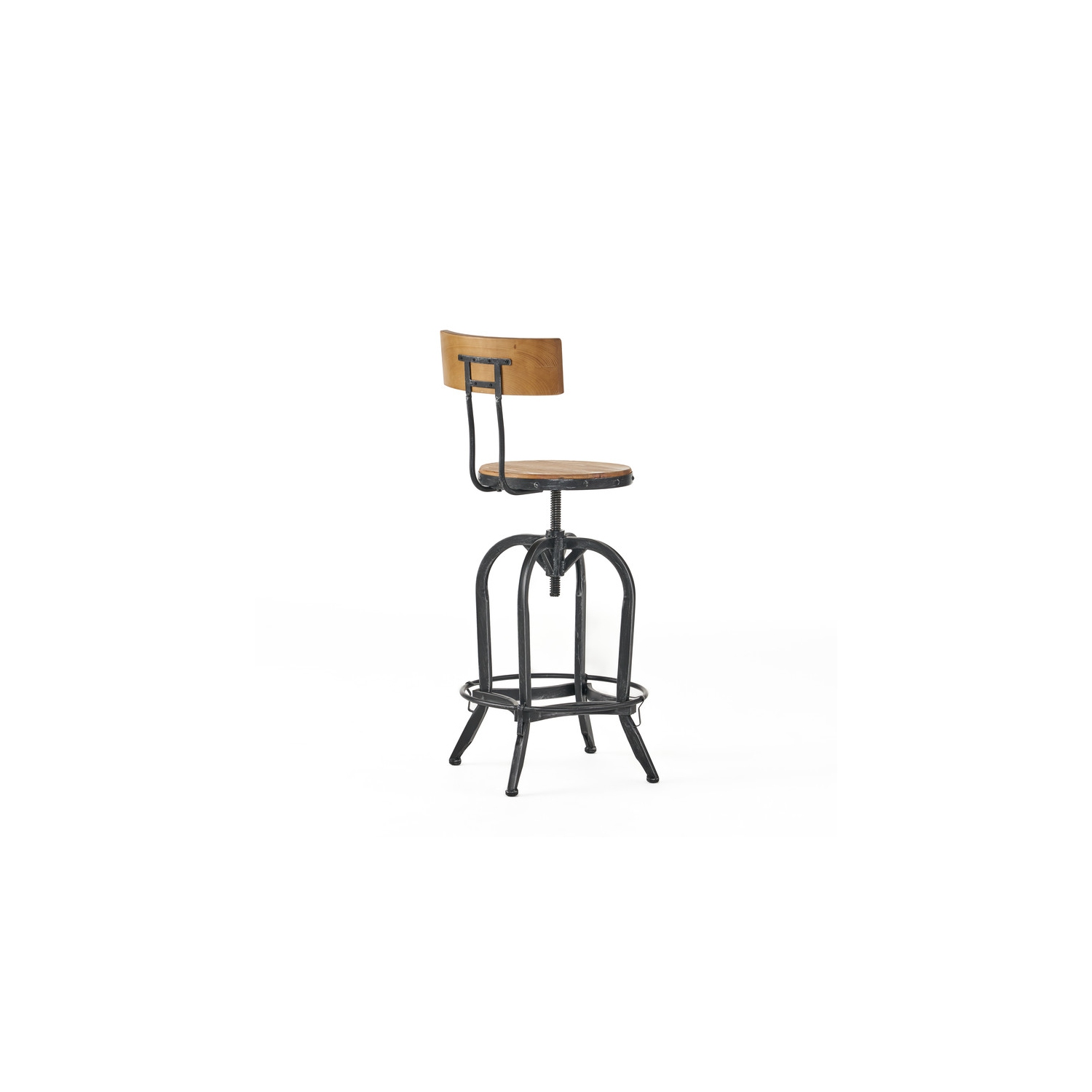 Tabouret de bar avec dossier de tabouret en bois de sapin, tabourets de bar en bois naturel pour salle à manger Cuisine Comptoir et maison,