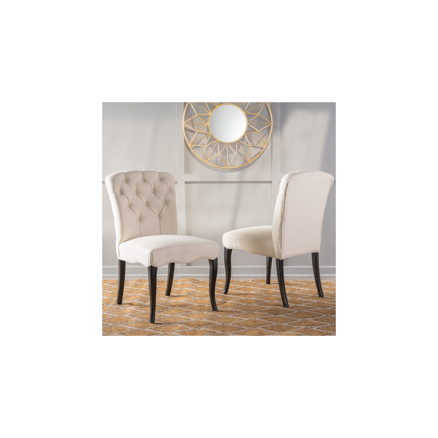 Dining Chairs, 2-Pcs Set, Linen