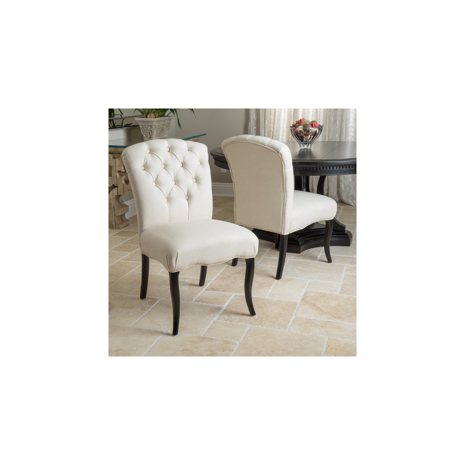 Dining Chairs, 2-Pcs Set, Linen