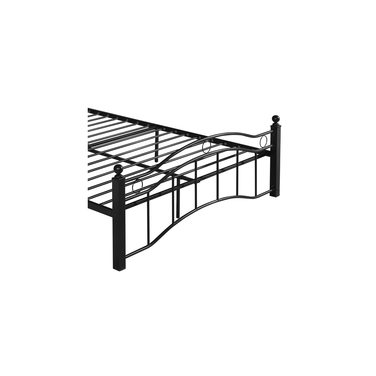 King Size Metal Bed Frame, Under Bed Storage Space, No Box Spring Needed, Durable Use, Black