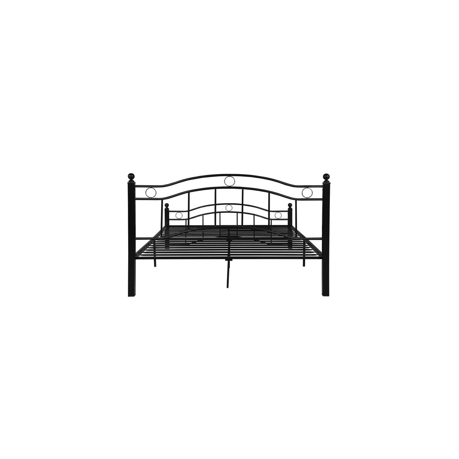 King Size Metal Bed Frame, Under Bed Storage Space, No Box Spring Needed, Durable Use, Black